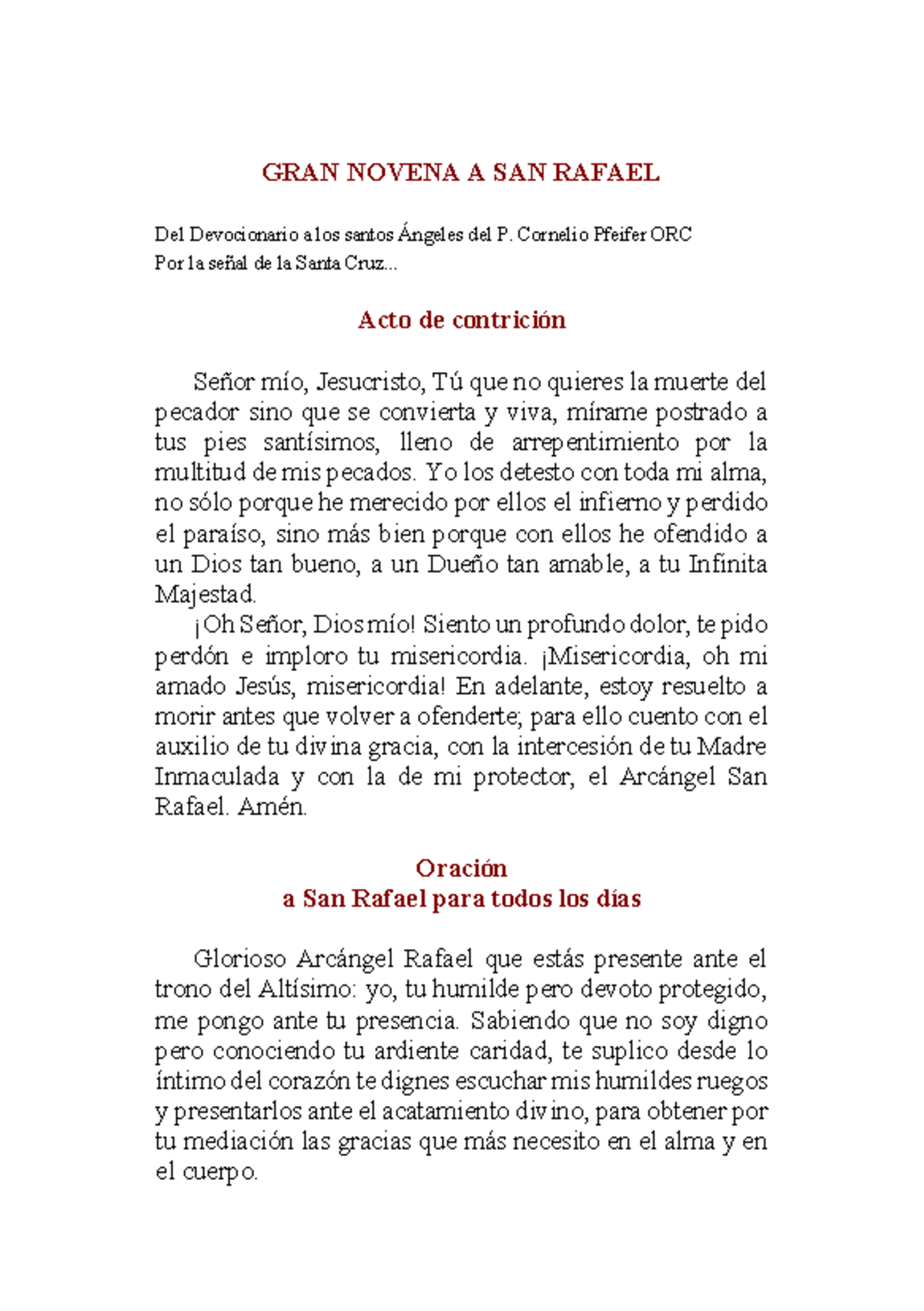 Gran Novena a San Rafael: Oraciones y Reflexiones Espirituales - Document Preview