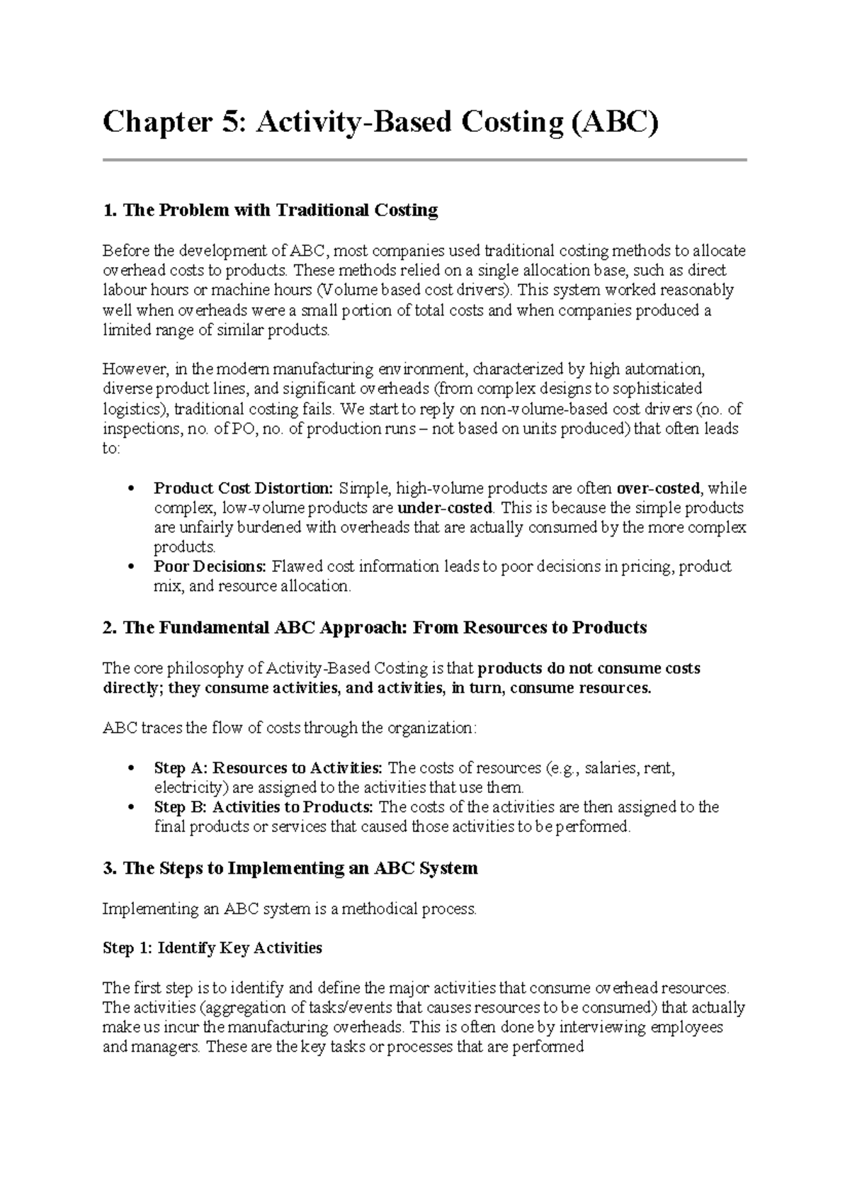 Chapter 5: ABC Costing - Understanding Traditional vs Modern Methods ...