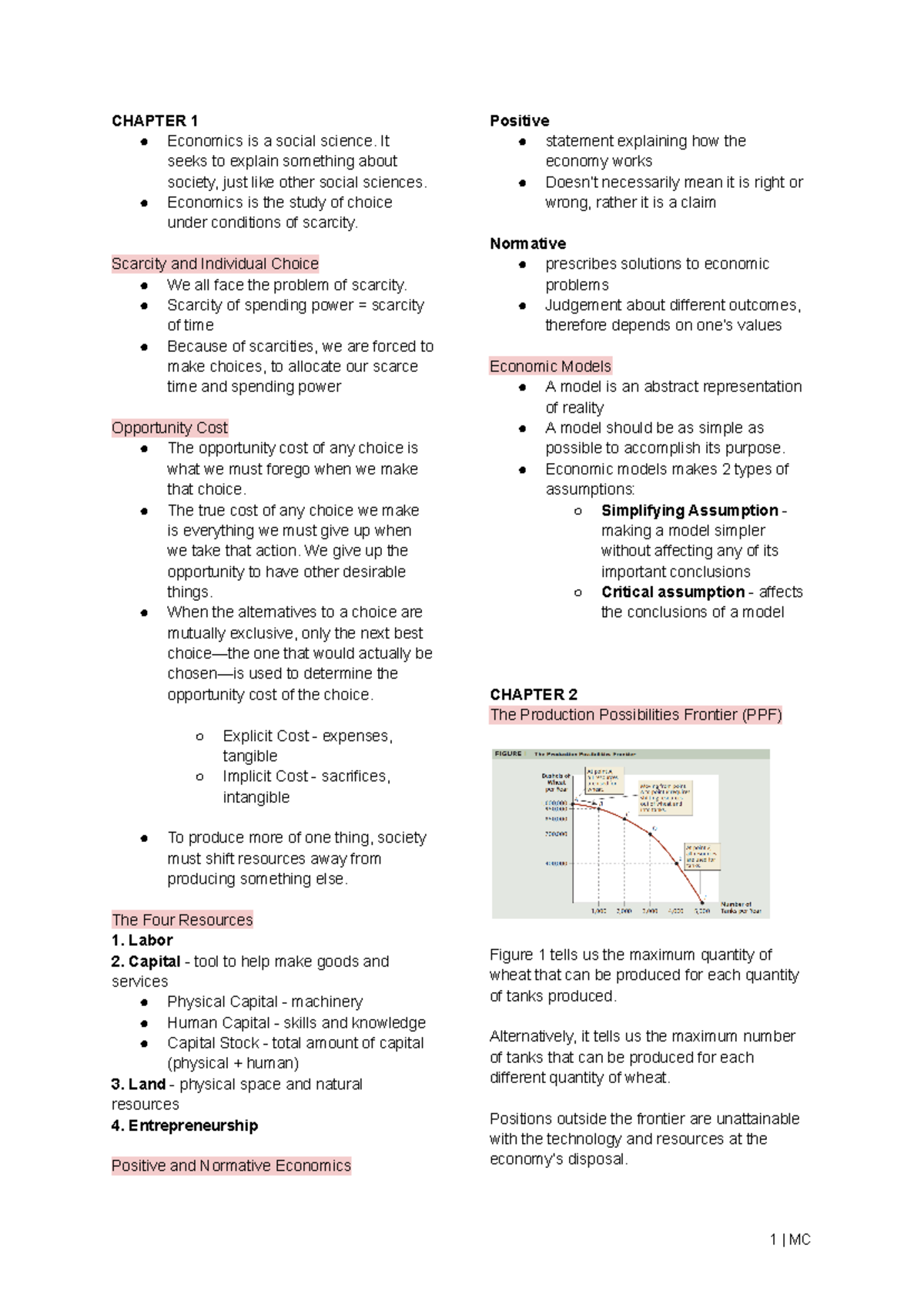 Microeco-M1-4- Reviewer-1 - CHAPTER 1 Economics is a social science. It ...