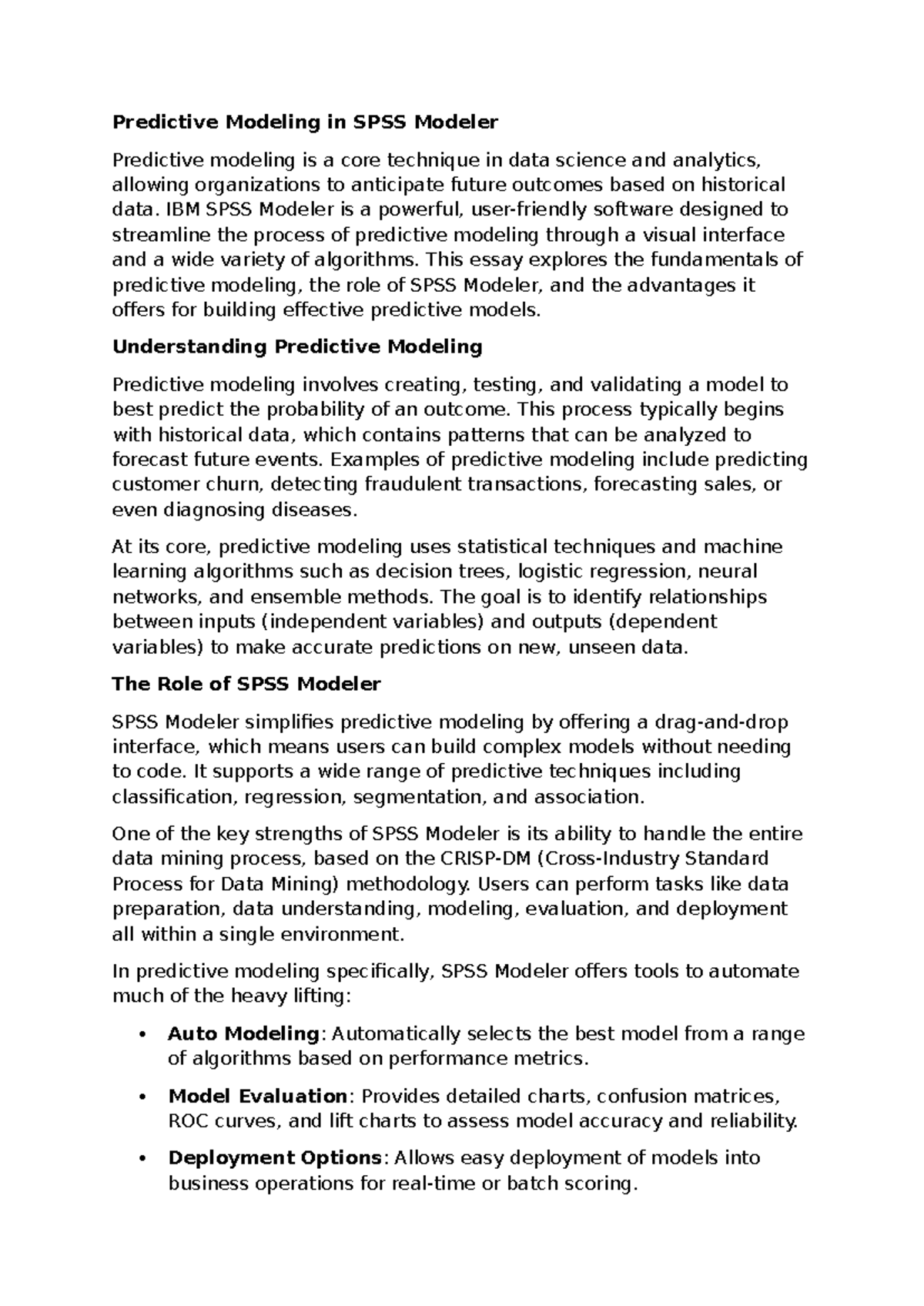 Predictive Modeling Basics with SPSS Modeler: Techniques and Tools ...