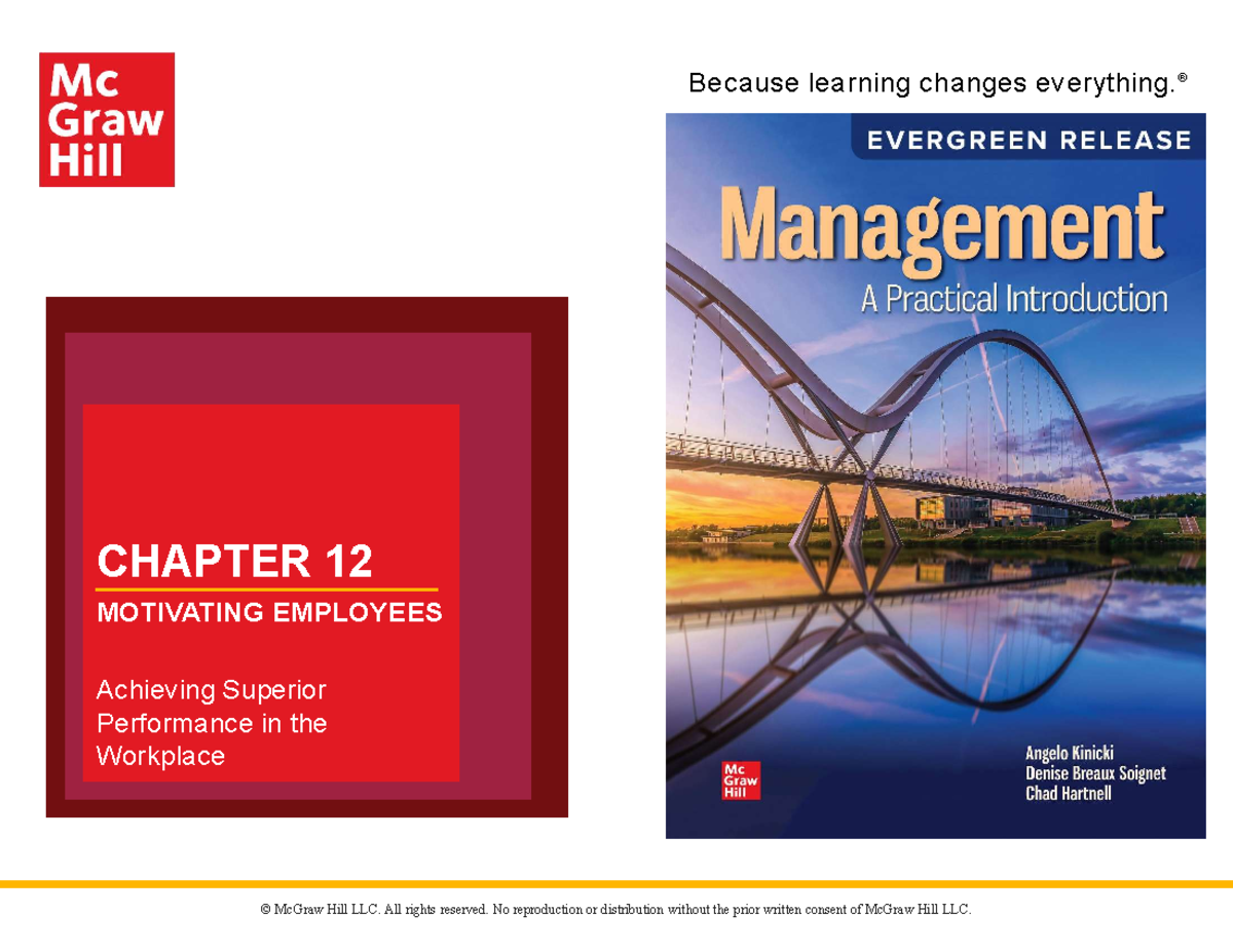 Chapter 12: Motivating Employees - Achieving Superior Performance - Studocu
