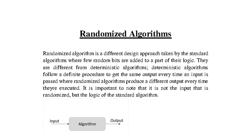 Approximation and Randomized Algorithms: A Comprehensive Study - Studocu