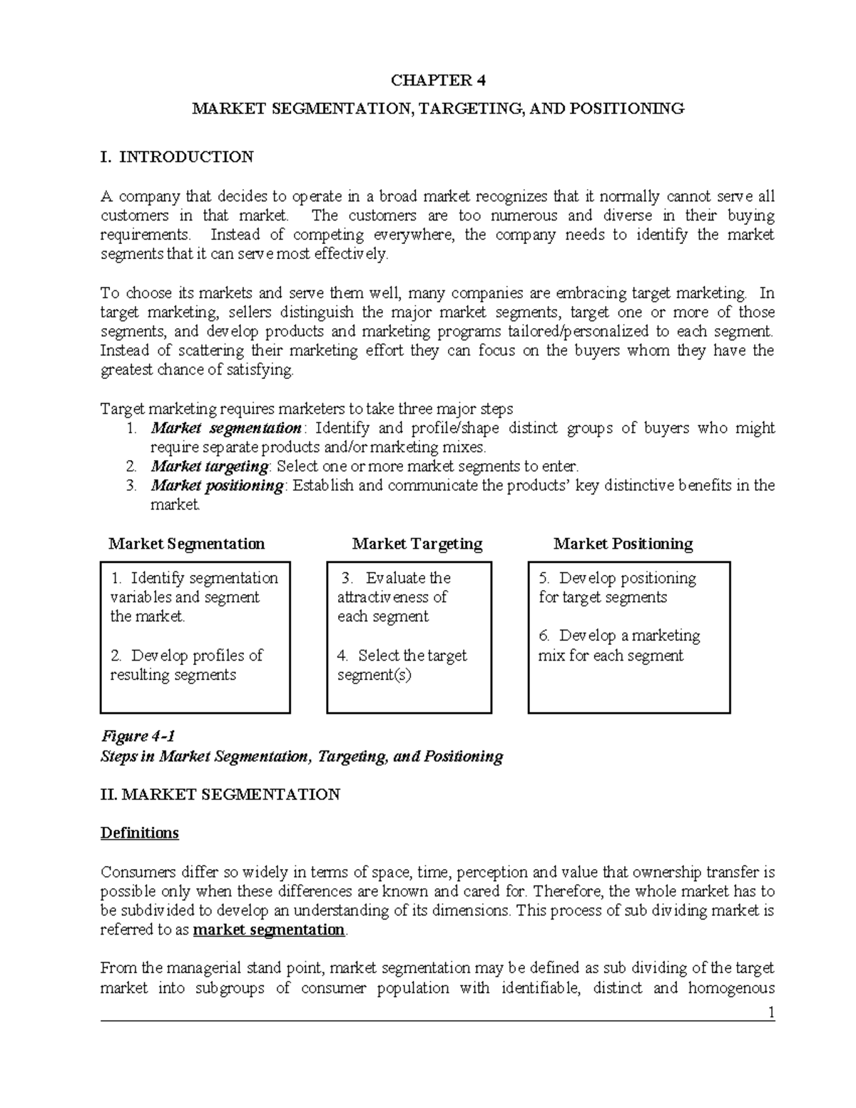 Chapter 4: Market Segmentation, Targeting & Positioning (MKT-101) - Studocu