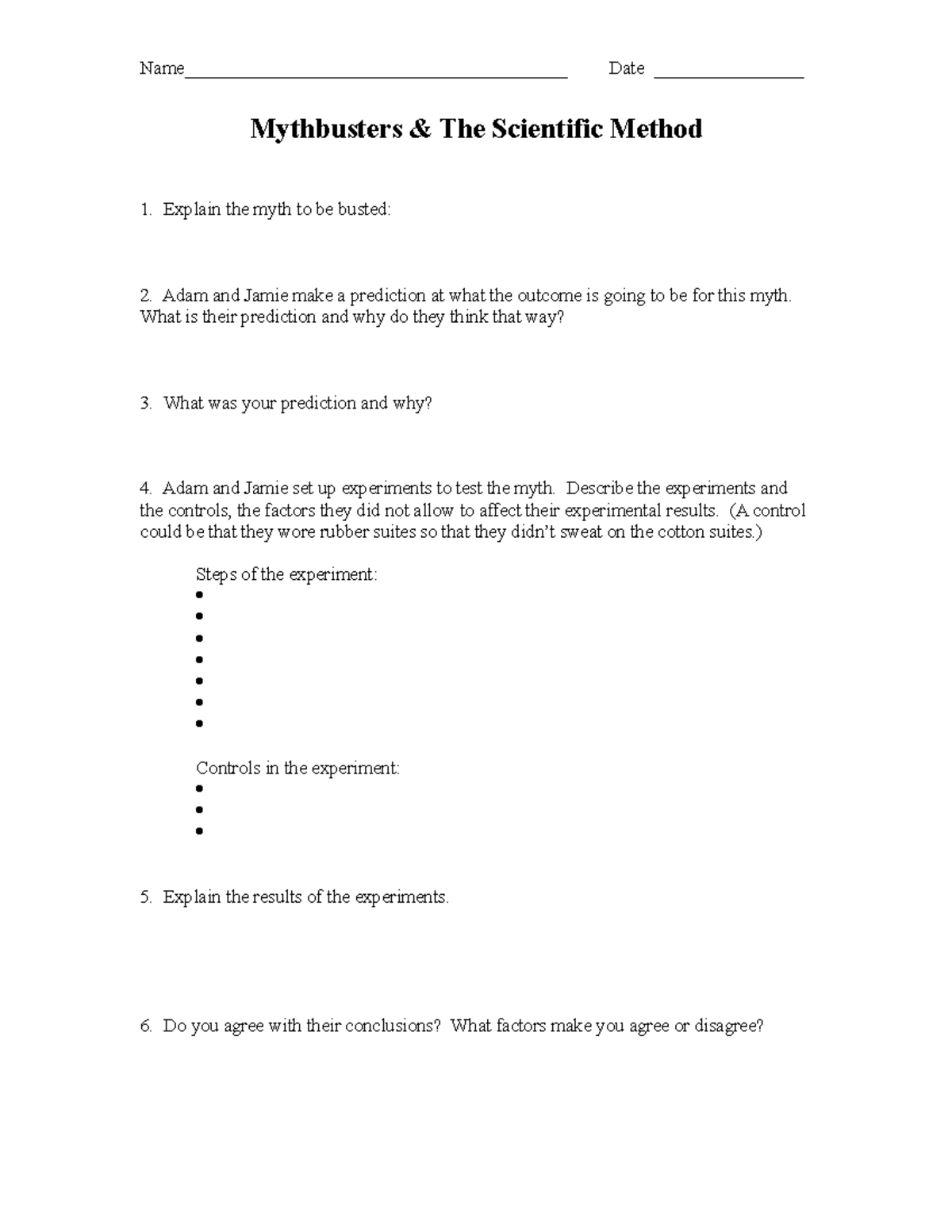 MYT 101: Exploring Myths Through the Scientific Method Study Guide ...