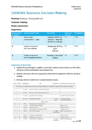 Assignment 1 - 1008GBS Stakeholder analysis - 1008GBS Business Decision ...