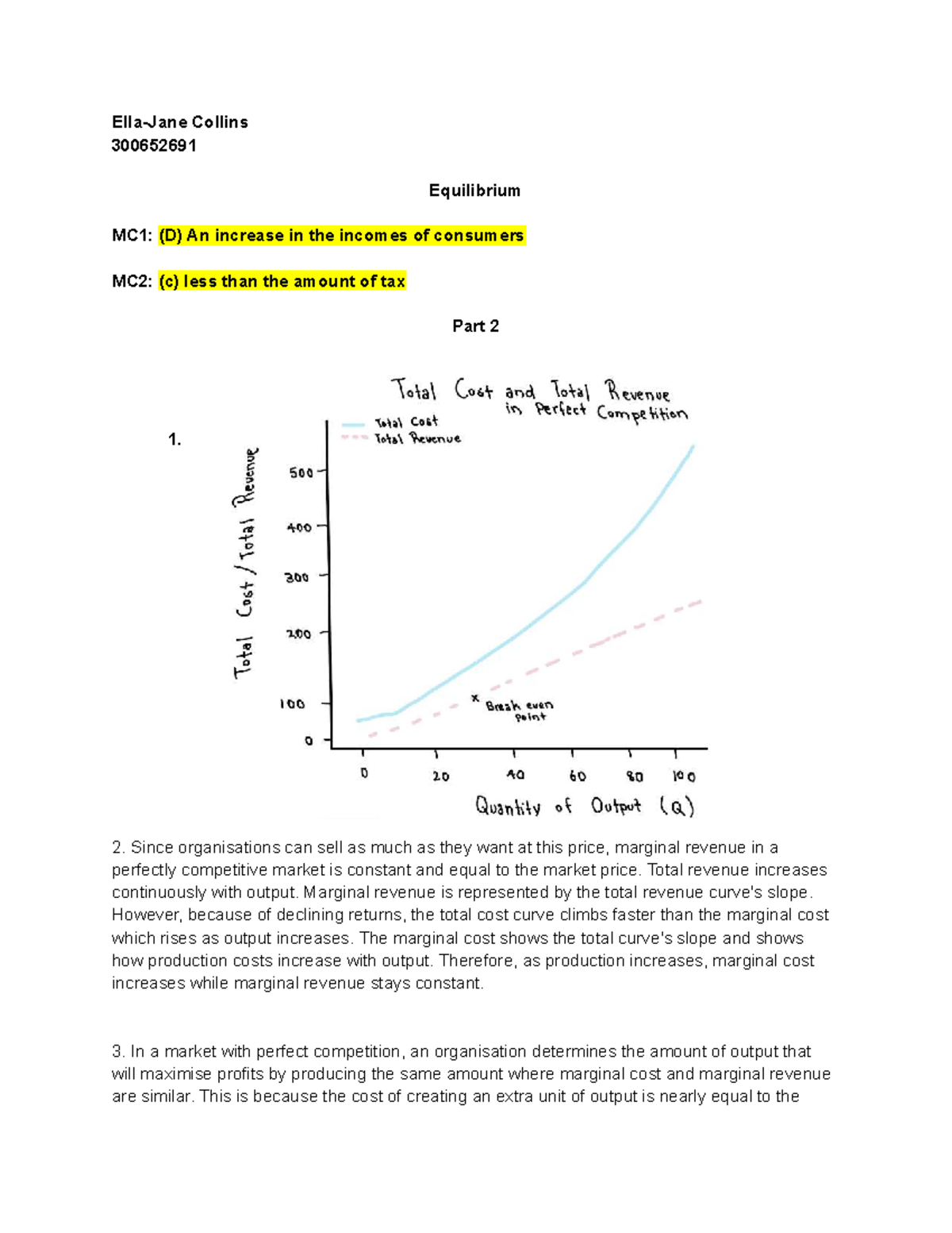 ECON13 Tutorial 5: Equilibrium Analysis in Perfect Competition - Studocu