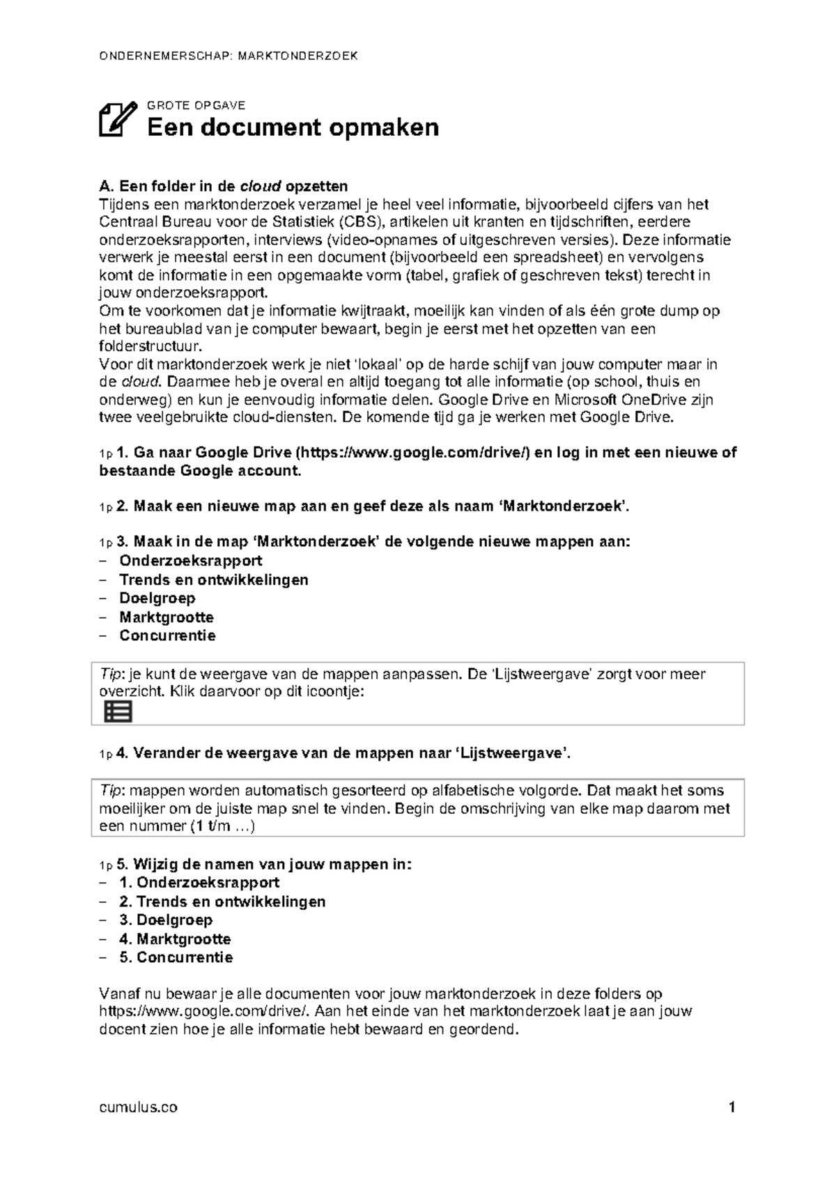 ONDERNEMERSCHAP: MARKTONDERZOEK - Document Structuur Opgave 696 ...