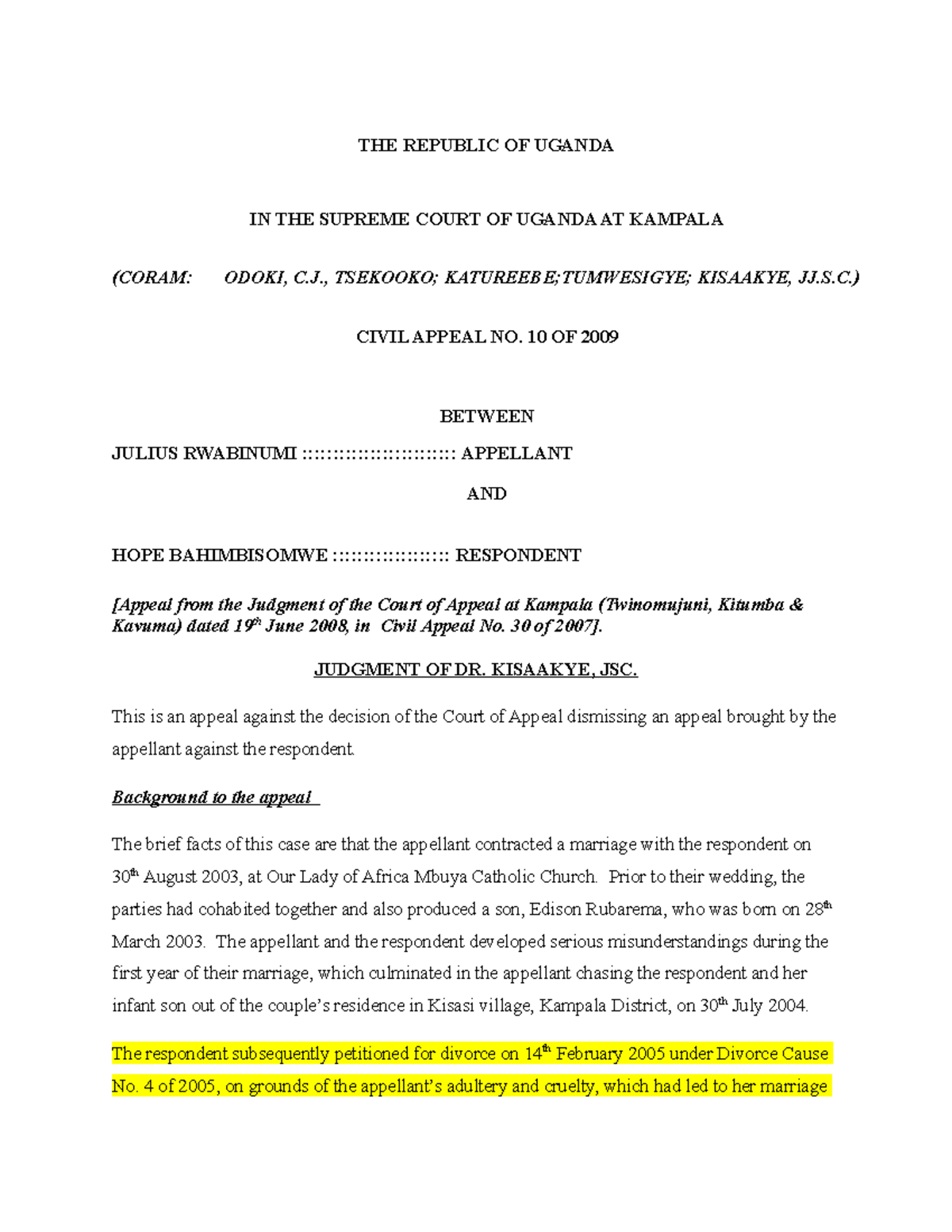 Locus Custody Case Study: Supreme Court Appeal No. 10 of 2009 - Studocu