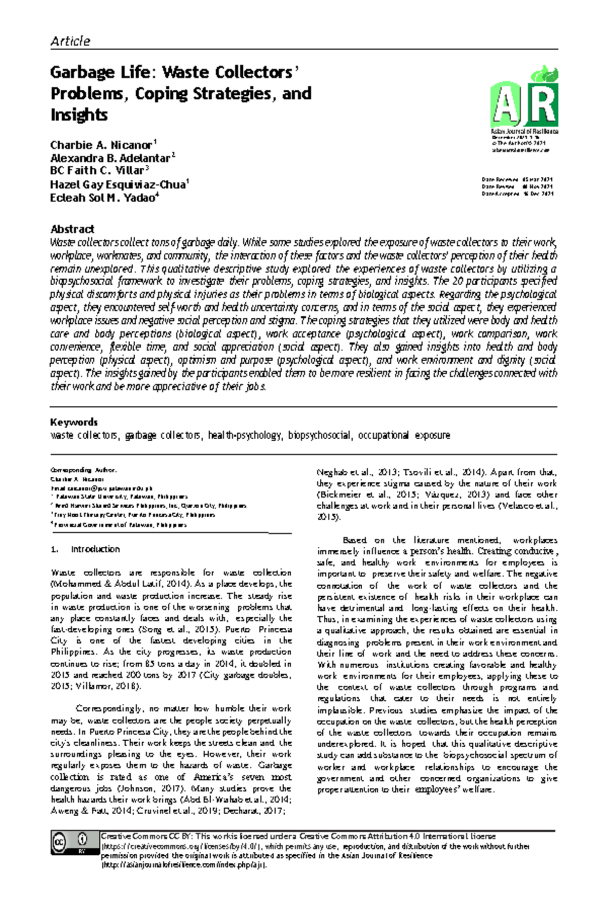 23-Article Text-122-2-10-20240222: Insights from Waste Collectors ...
