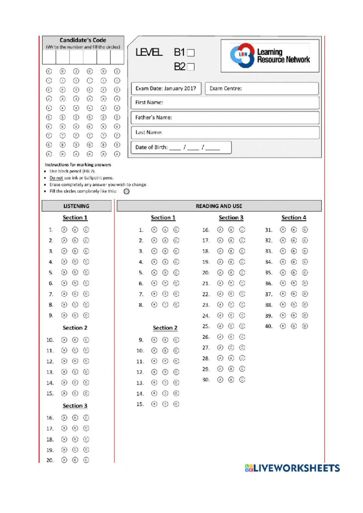 Worksheet 786841 - CSTE - Code (Write the number and fill the circles ...