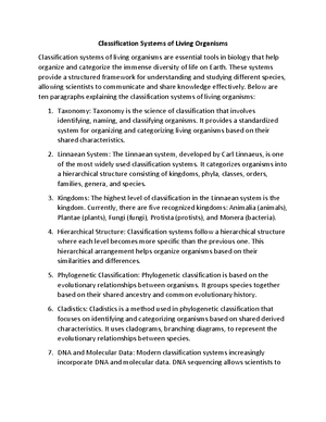 Historical development of classification systems - Here is an ...