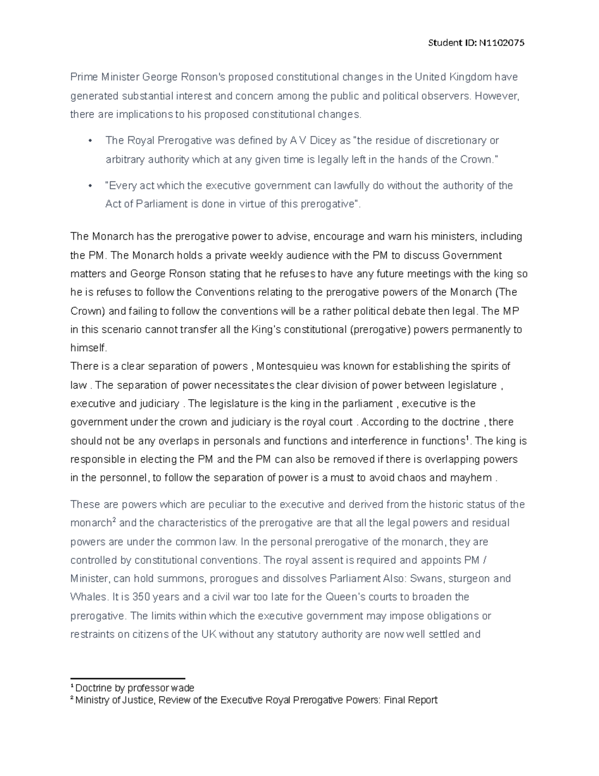Public Law Coursework Analysis - N1102075 - Studocu