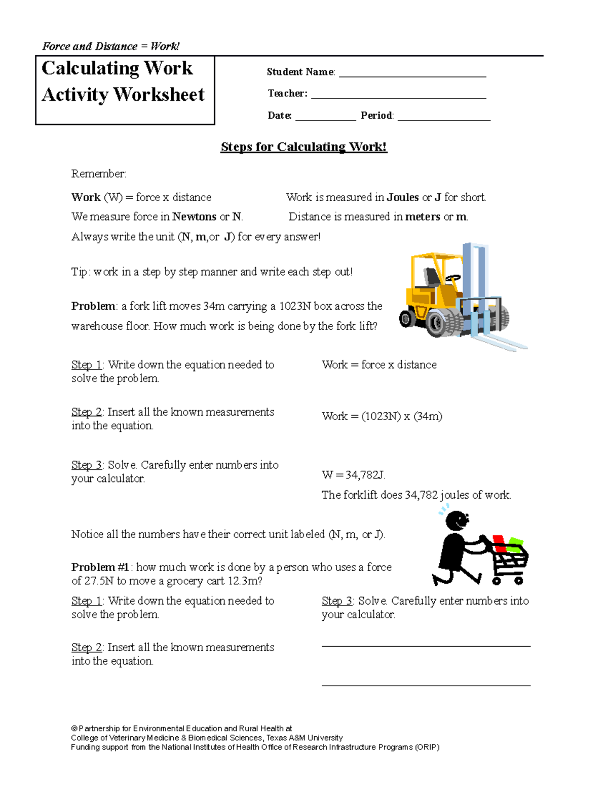 Calculating Work: Activity Worksheet for Physics Problems - Studocu