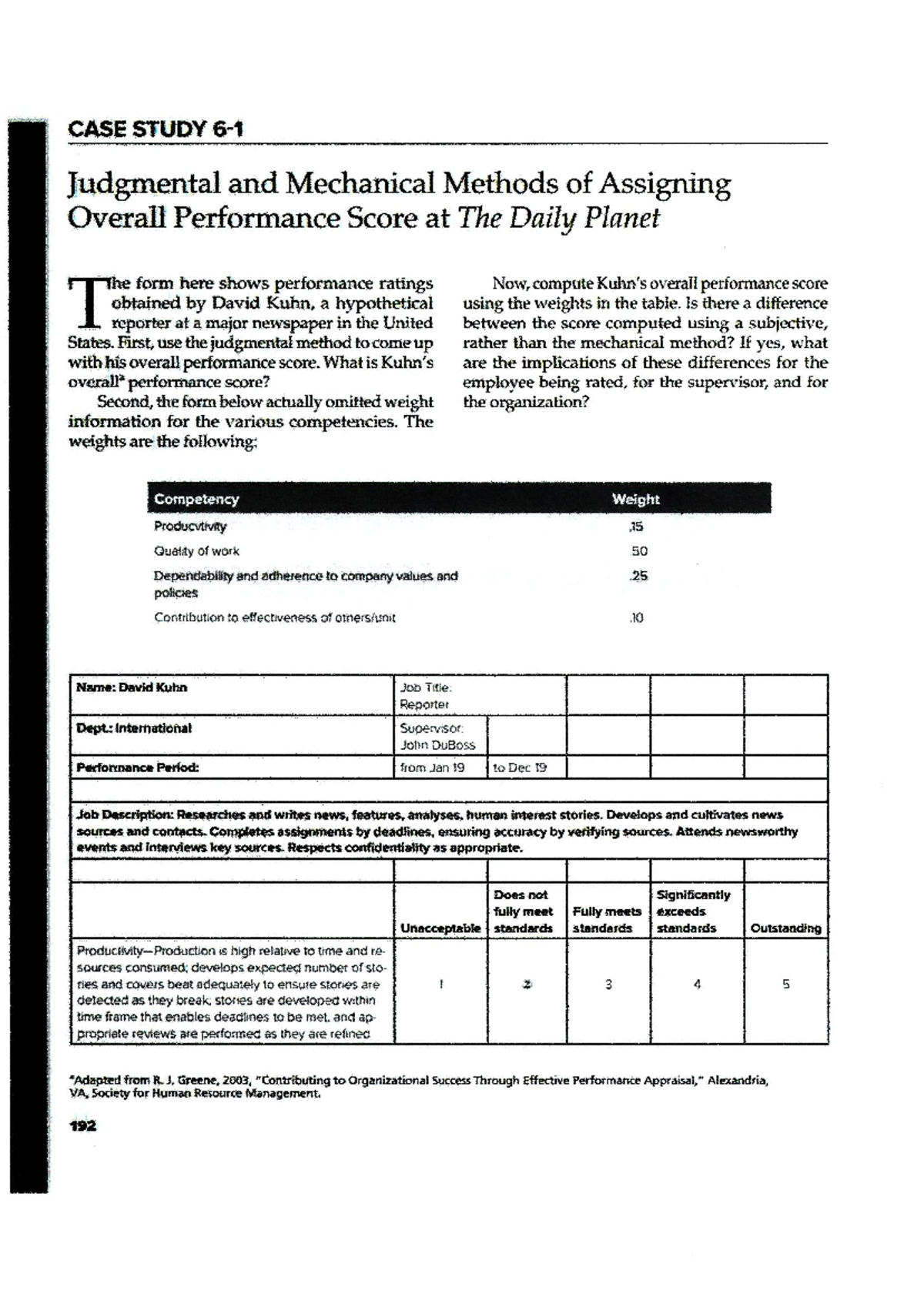 CASE STUDY: Performance Scoring Methods for David Kuhn at The Daily ...
