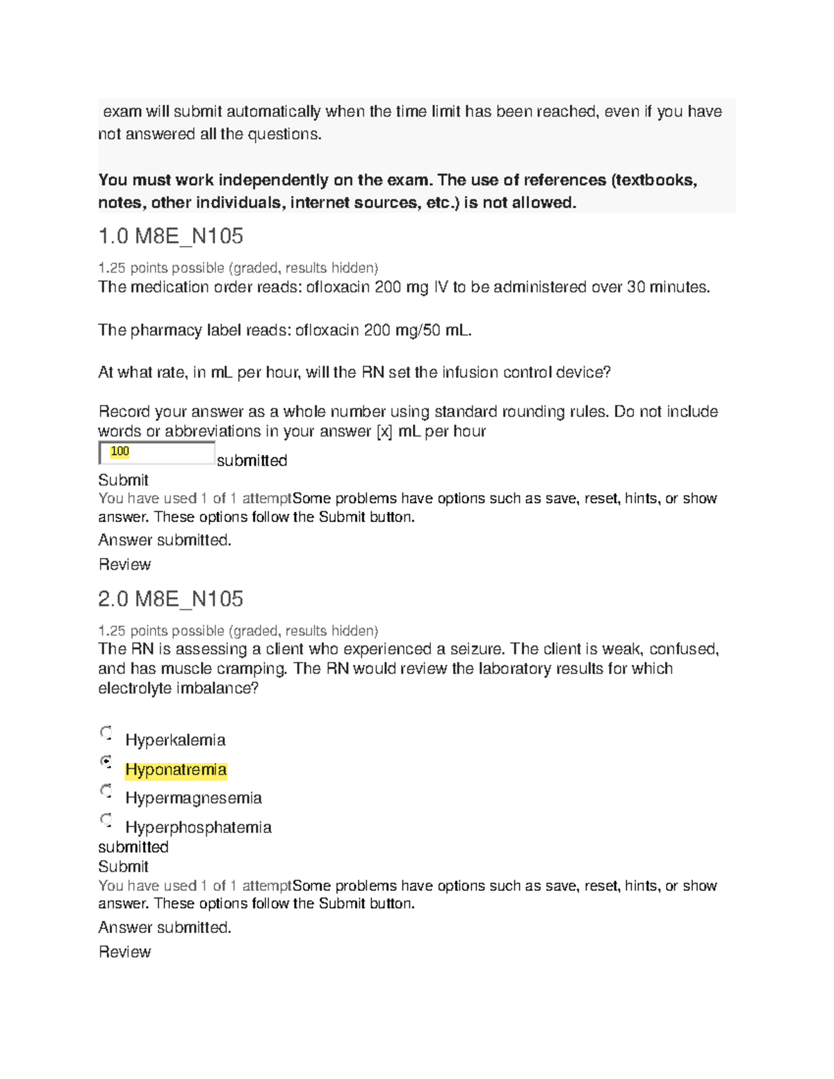 NUR 105 Final Exam Review: Key Concepts and Sample Questions - Studocu