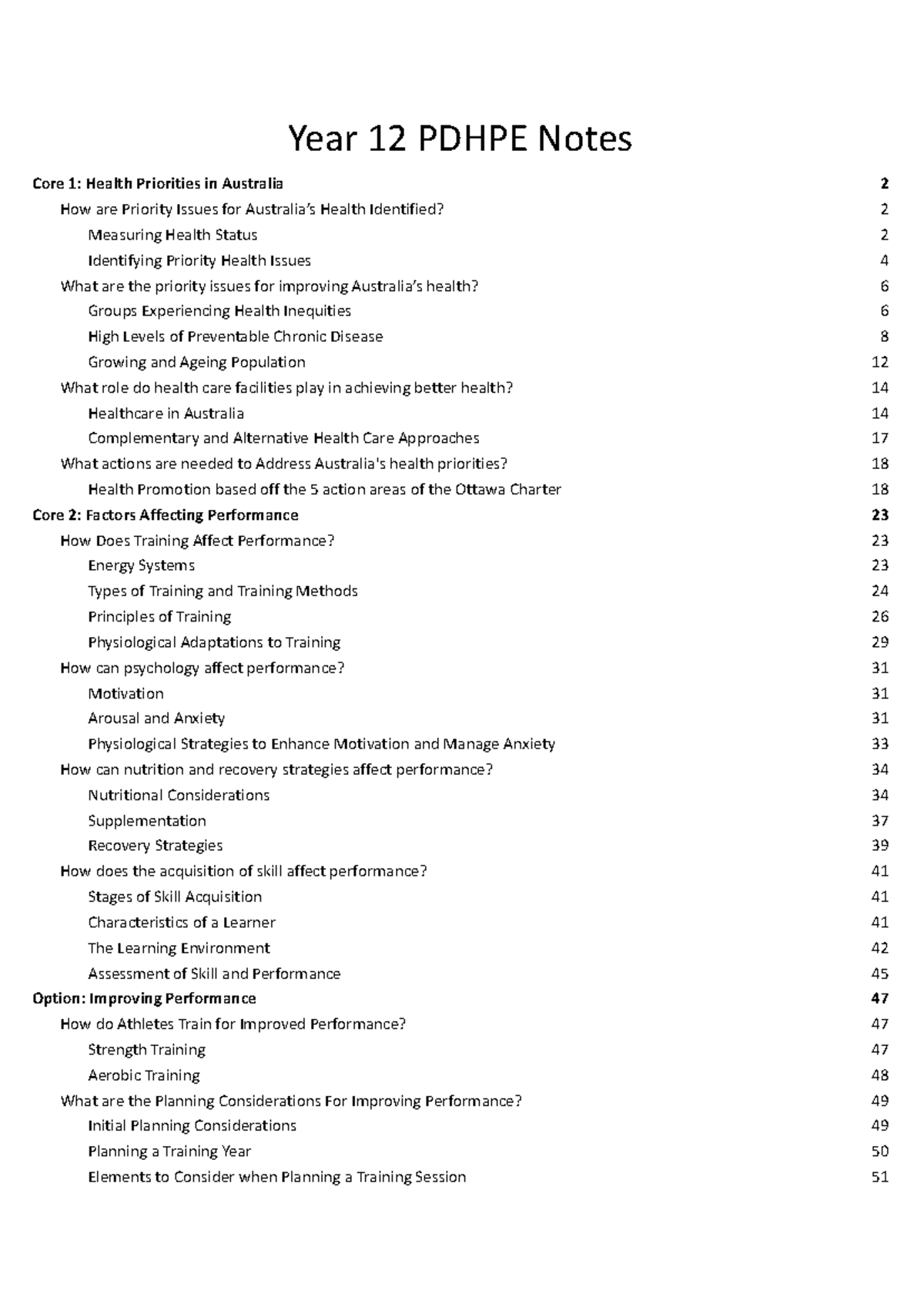 HSC PDHPE 1: Comprehensive Notes on Health Priorities & Issues 2024 ...