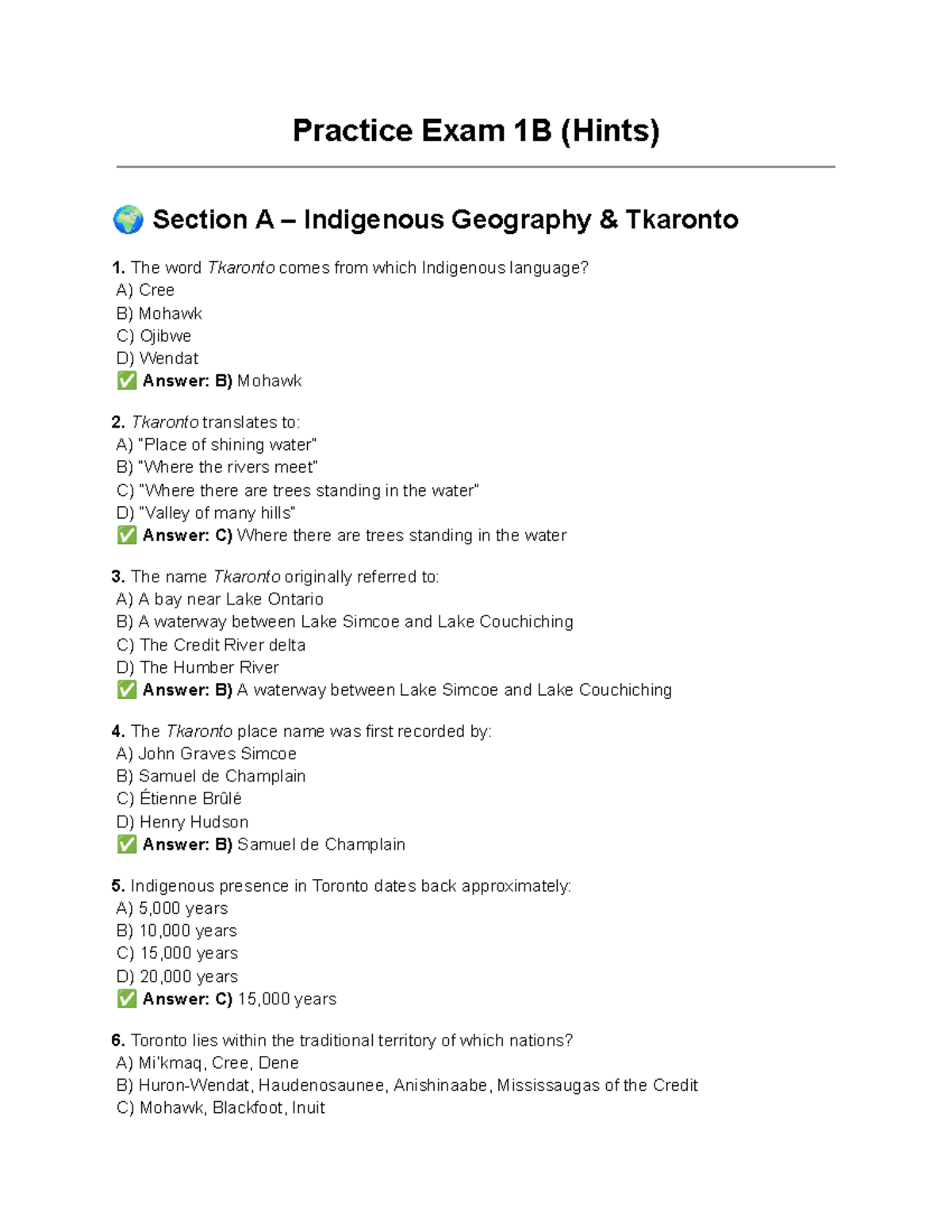 GEO793 Practice Quiz 1 - Study Guide for Exam Success - Studocu