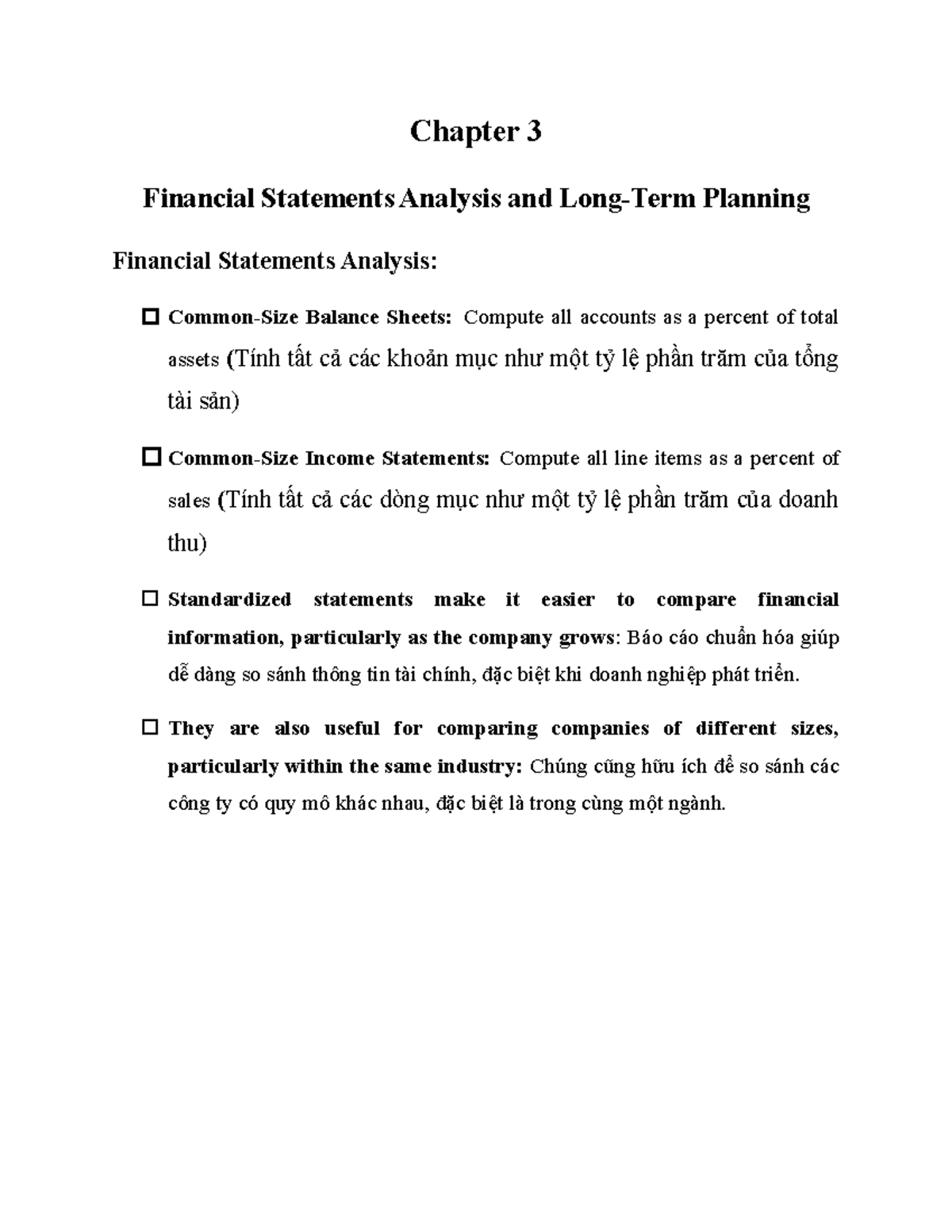 Chapter 3 - Analysis of Financial Statements and Long-Term Planning ...