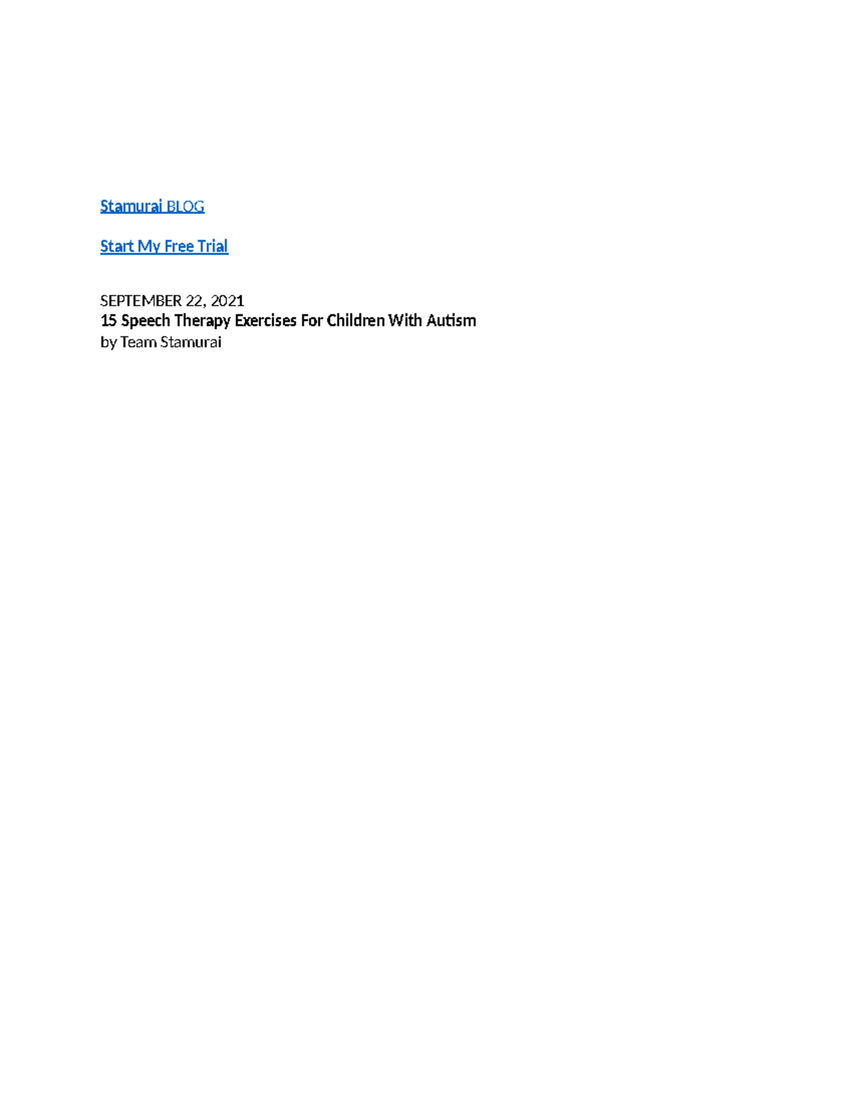 Speech Therapy Exercises for Children with Autism (Parent Guide) - Studocu