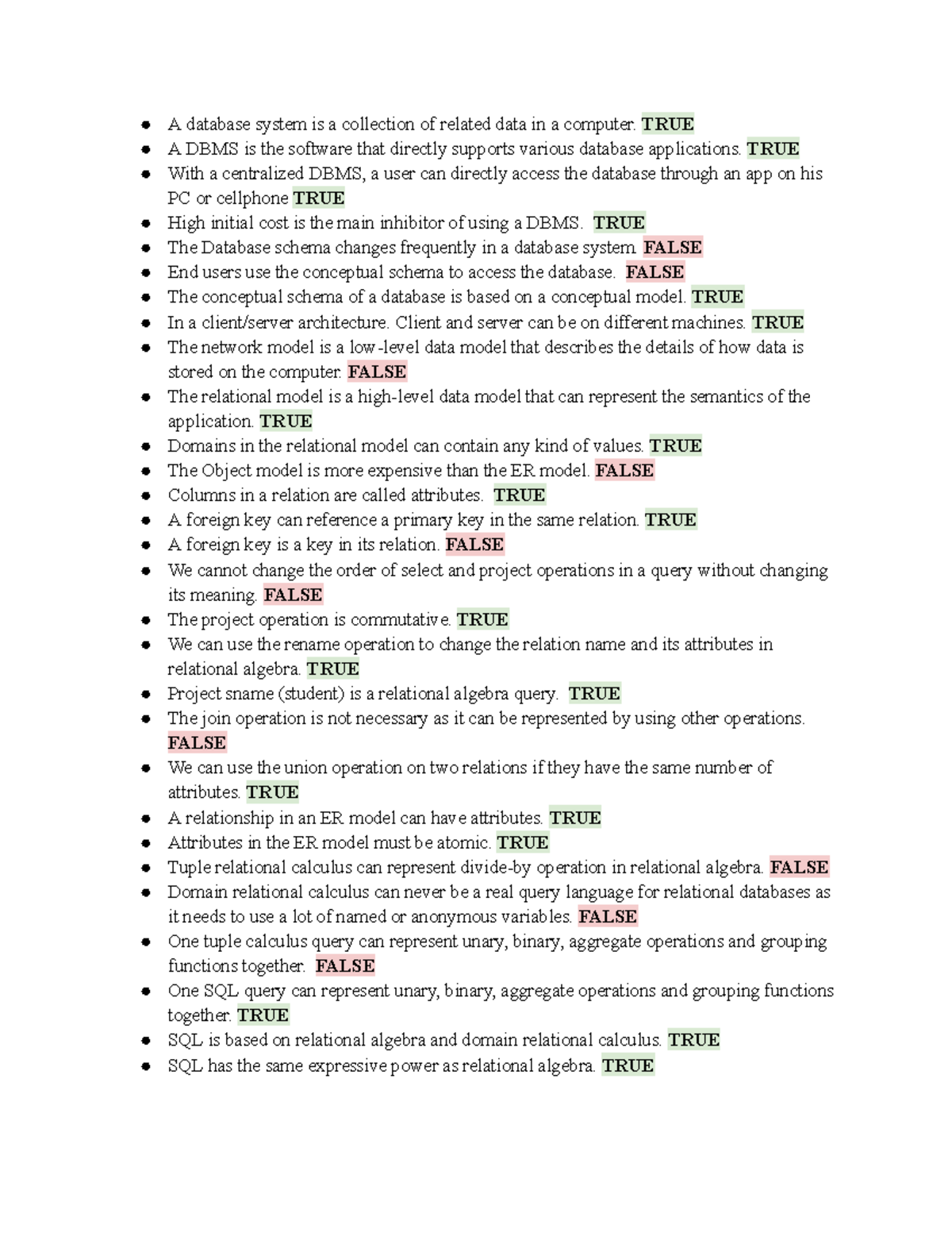 3005 Final Exam DBMS Practice Questions and Answers - Studocu