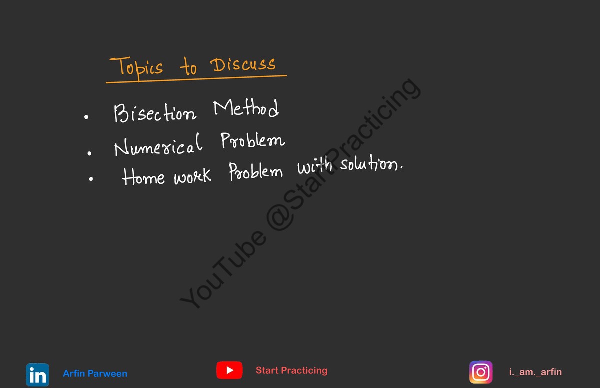 Bisection Method Solutions for Numerical Homework ⑧ by Arfin Parween ...