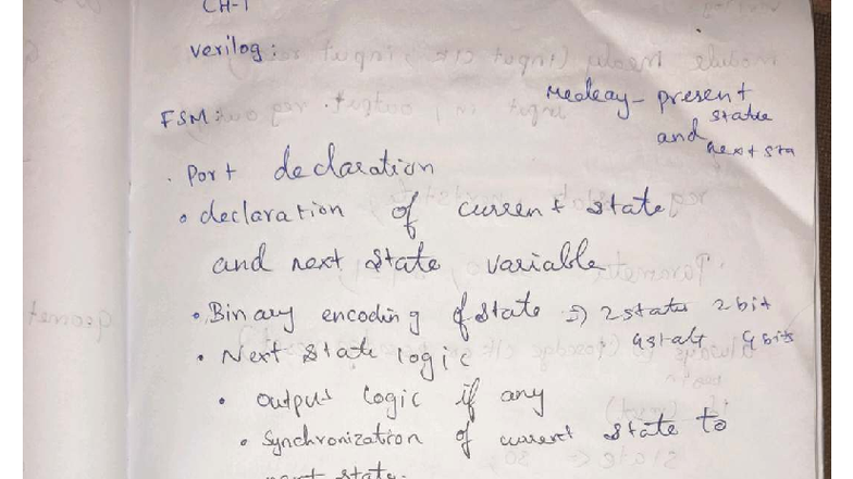 Verilog: 2-State FSM Implementation and Logic Design - Studocu
