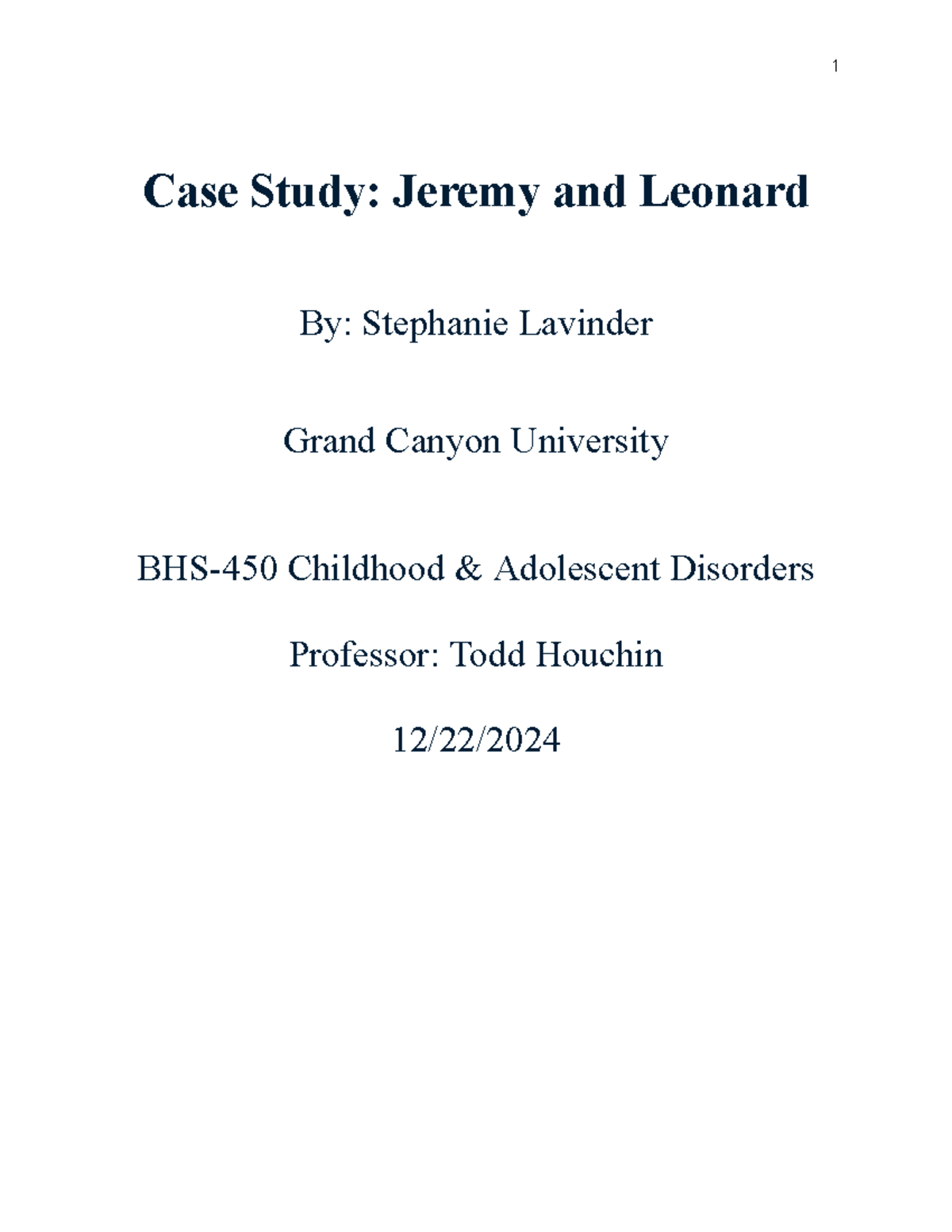 Case Study: ADHD & ADD in Fourth Graders - BHS-450 Analysis - Studocu