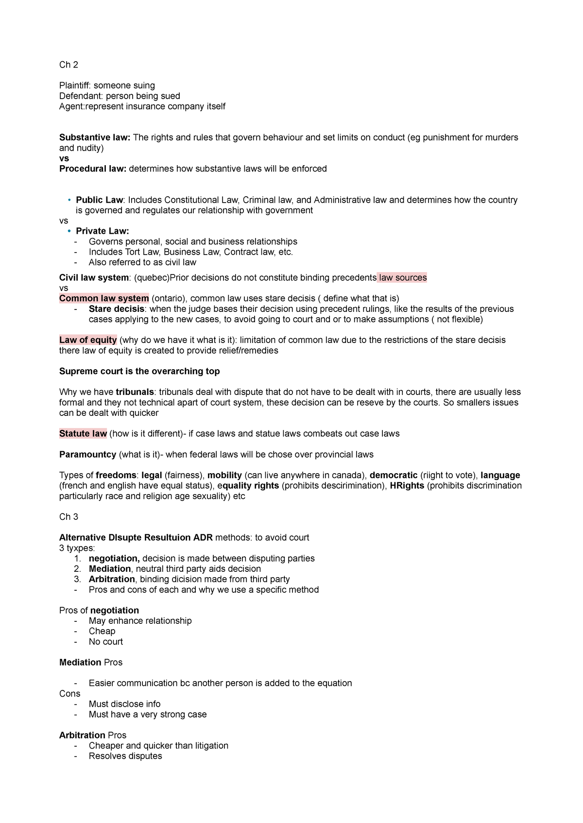 MCS*3040 Midterm 1 Study Notes: Key Legal Concepts & Structures - Studocu