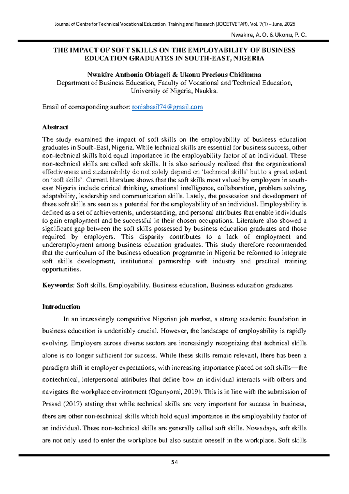 The Impact of Soft Skills on Employability of Business Education ...