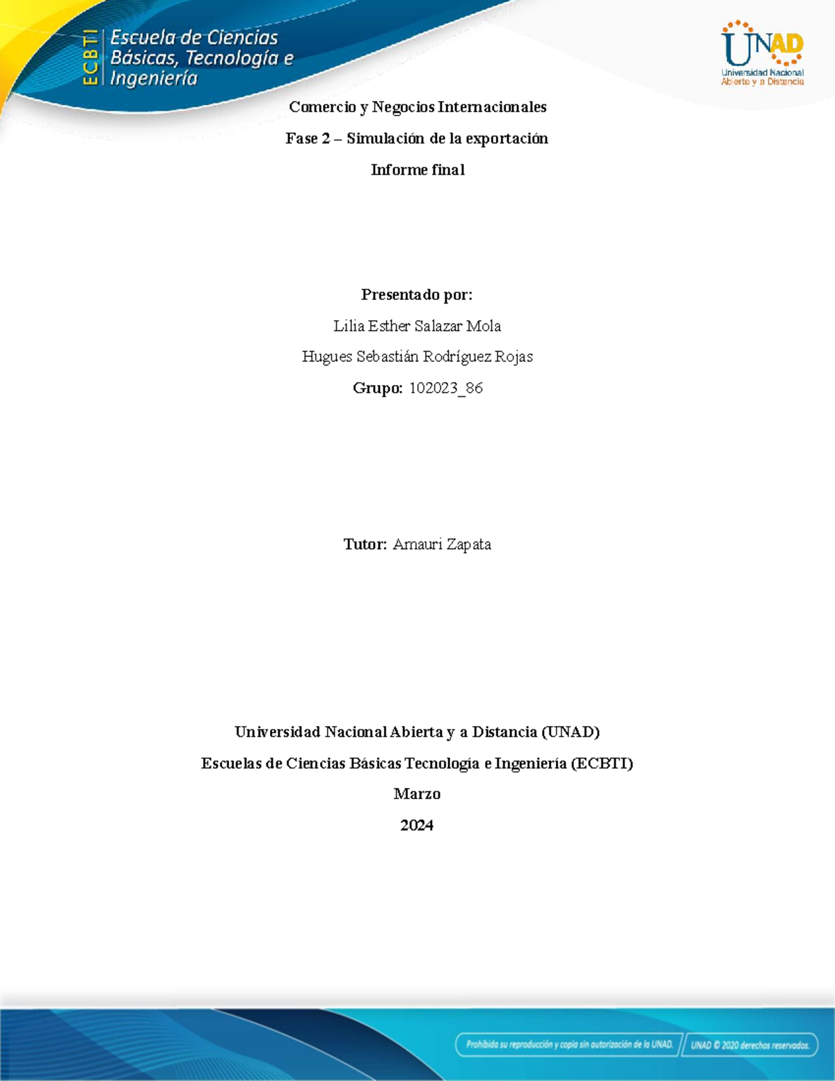 Comercio y Negocios Internacionales - Fase 2 - Informe Final G-86 - Studocu