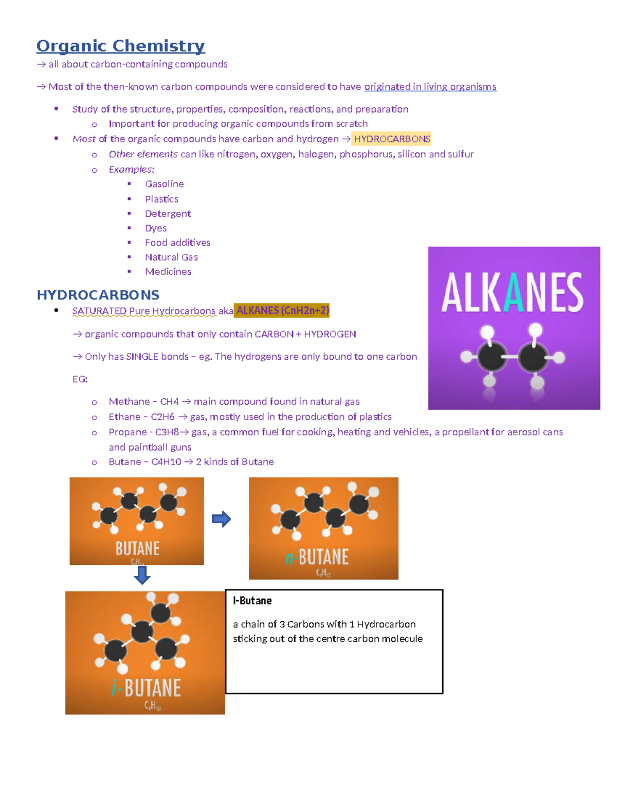 BME 109 Organic Chemistry Compounds: Structure & Properties Notes - Studocu