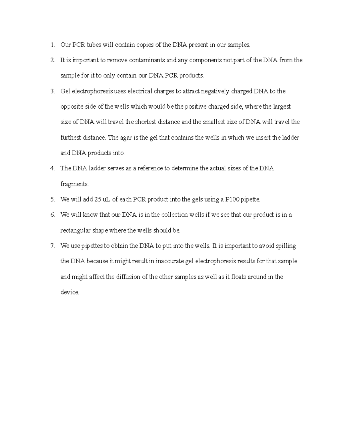 Pre-Lab 3: DNA PCR and Gel Electrophoresis Notes - Studocu