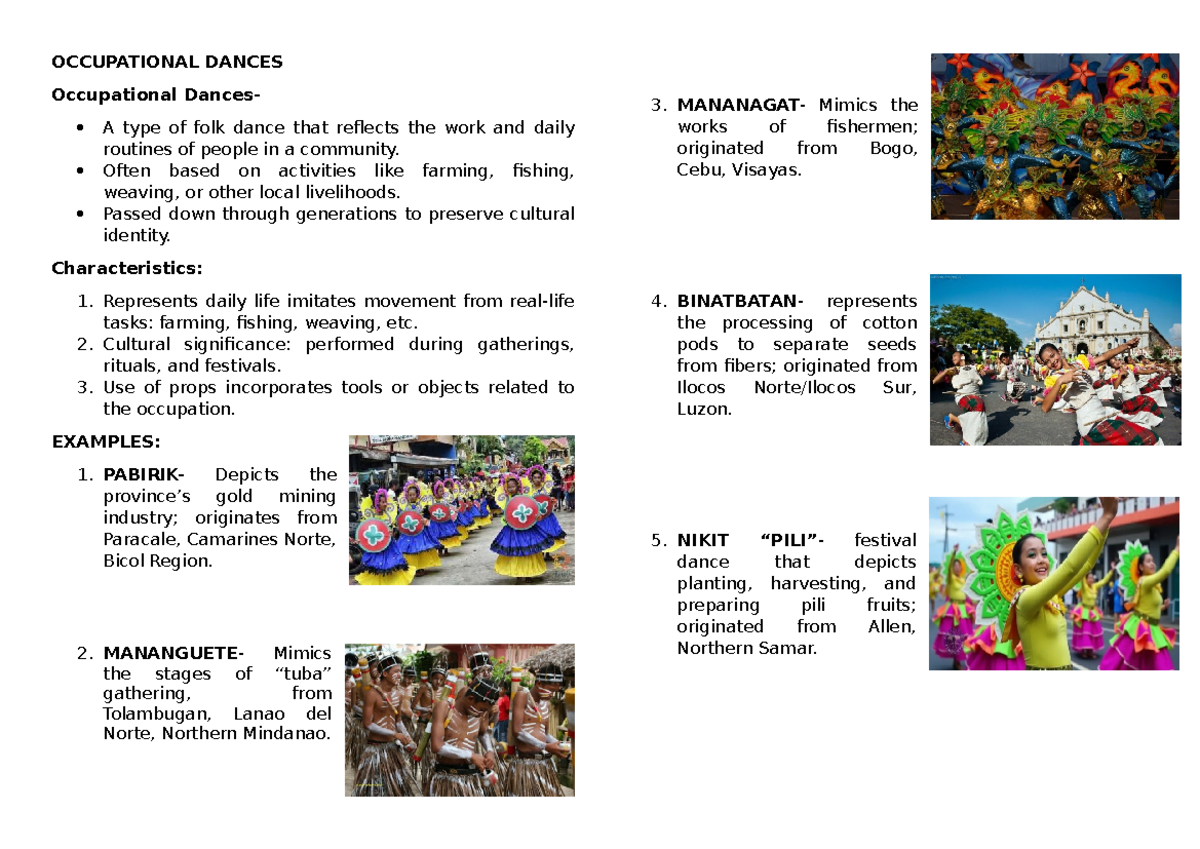 OCCUPATIONAL AND RELIGIOUS DANCES: Cultural Significance and Examples ...