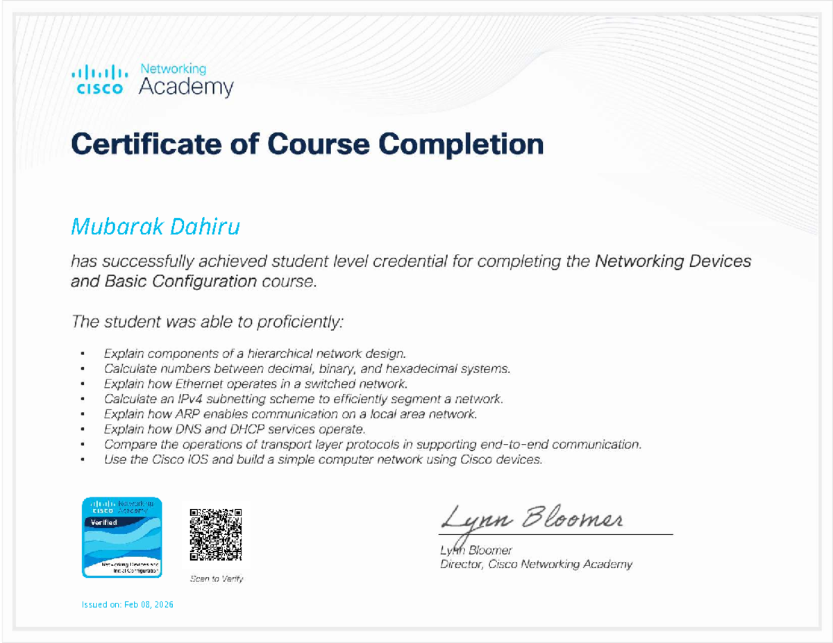 Networking Devices & Basic Config Course Completion - CISCO 2026 - Studocu