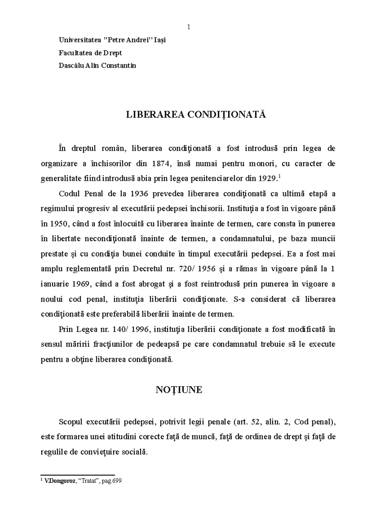 Liberarea conditionata - Universitatea ’’Petre Andrei’’ Iași Facultatea ...