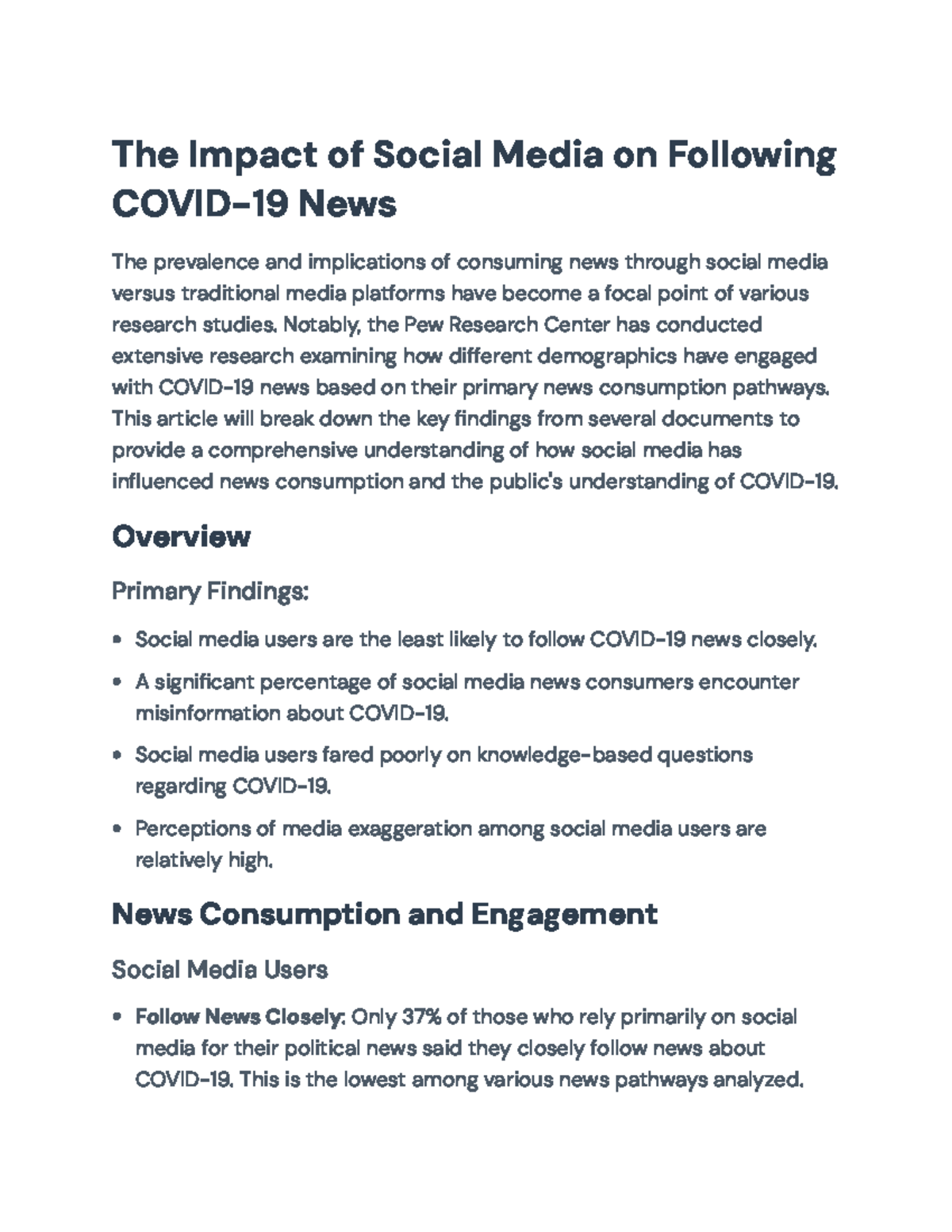 The Impact of Social Media on COVID-19 News Consumption Trends - The ...