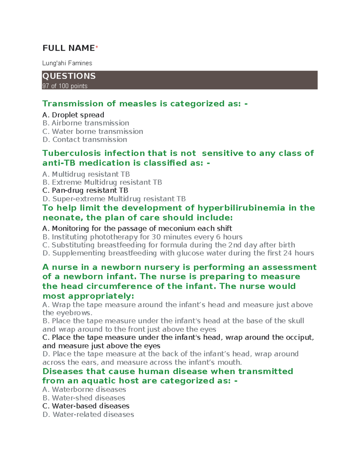 MOCK 4 - Nursing Exam Questions and Answers - Studocu