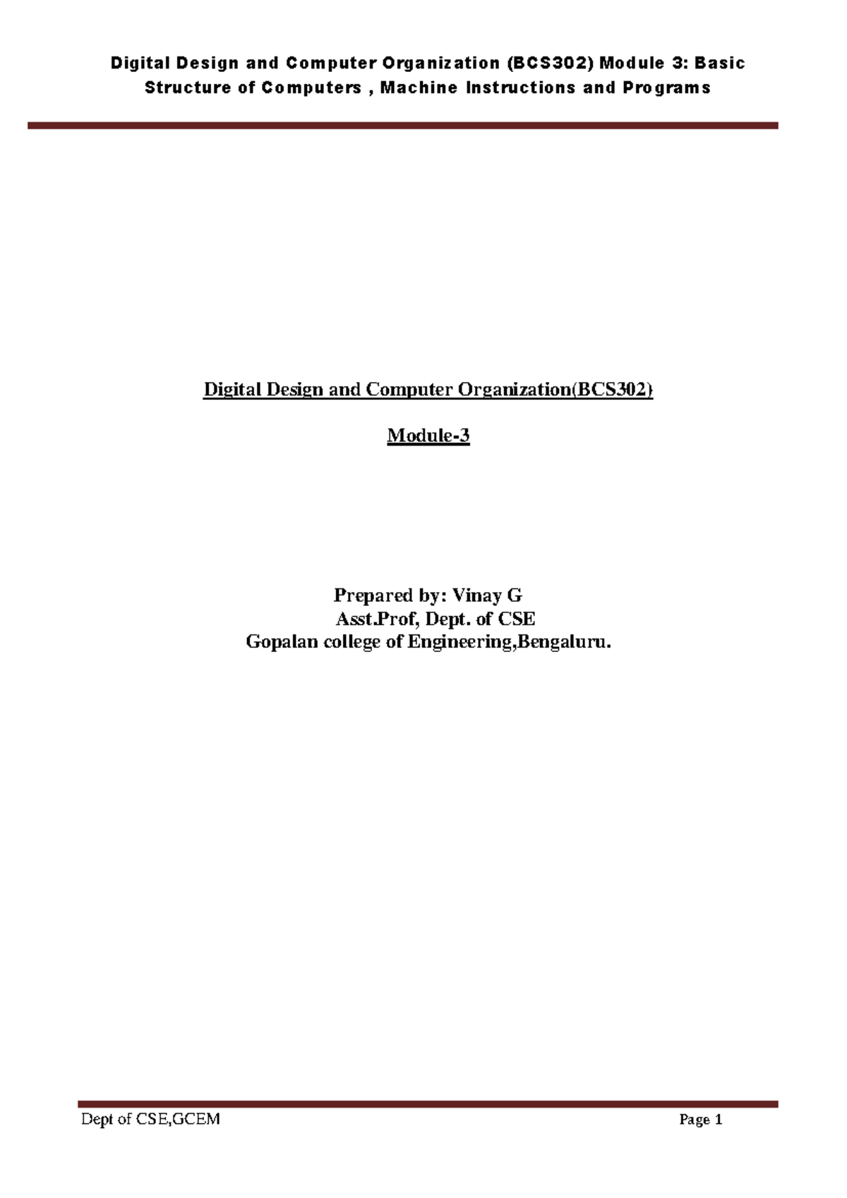 BCS302 Mod-3 - Structure of Computers and Machine Instructions - Studocu