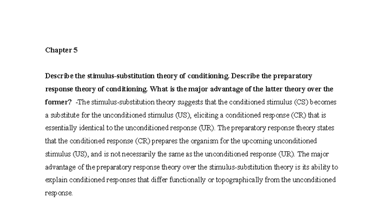 Chapter 5-8 Study Questions on Conditioning Theories and Operant ...