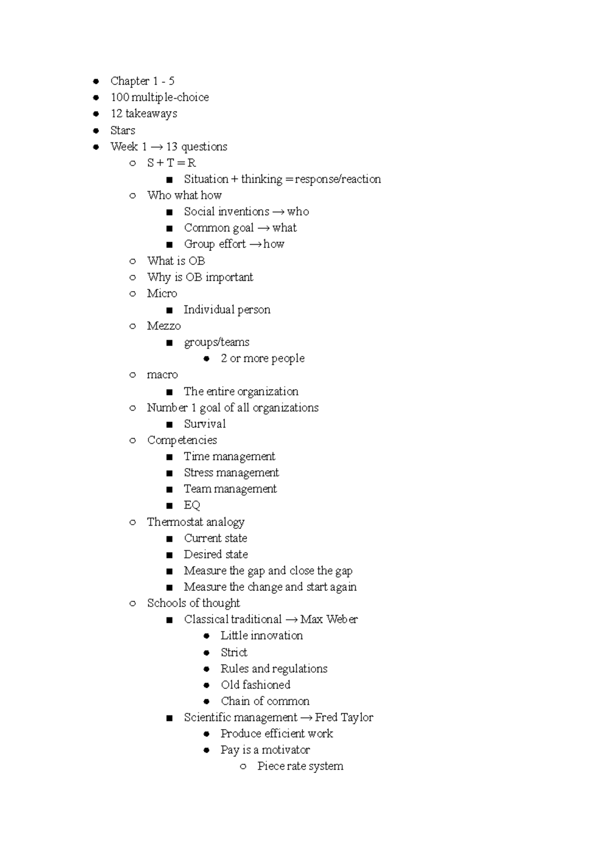 OB 100 Midterm Review: Key Concepts and Takeaways - Studocu