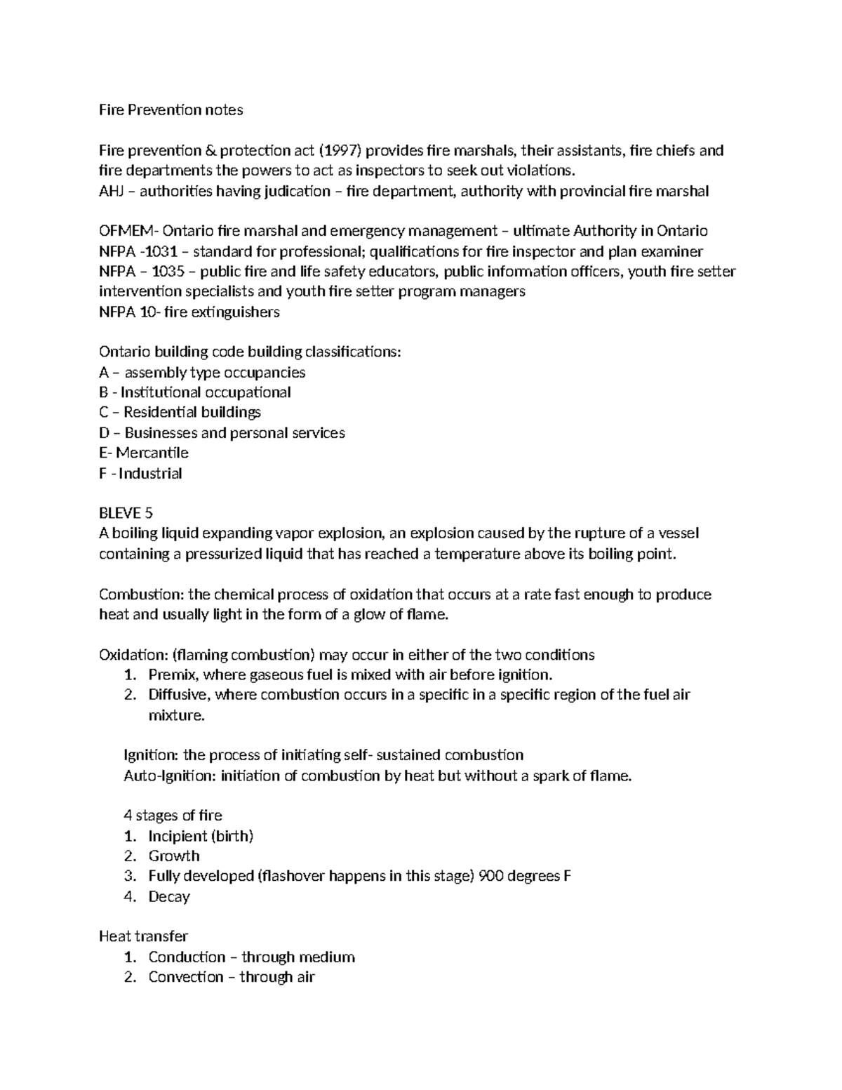 Fire Prevention notes - sdasdasdsadasdas - Fire Prevention notes Fire ...