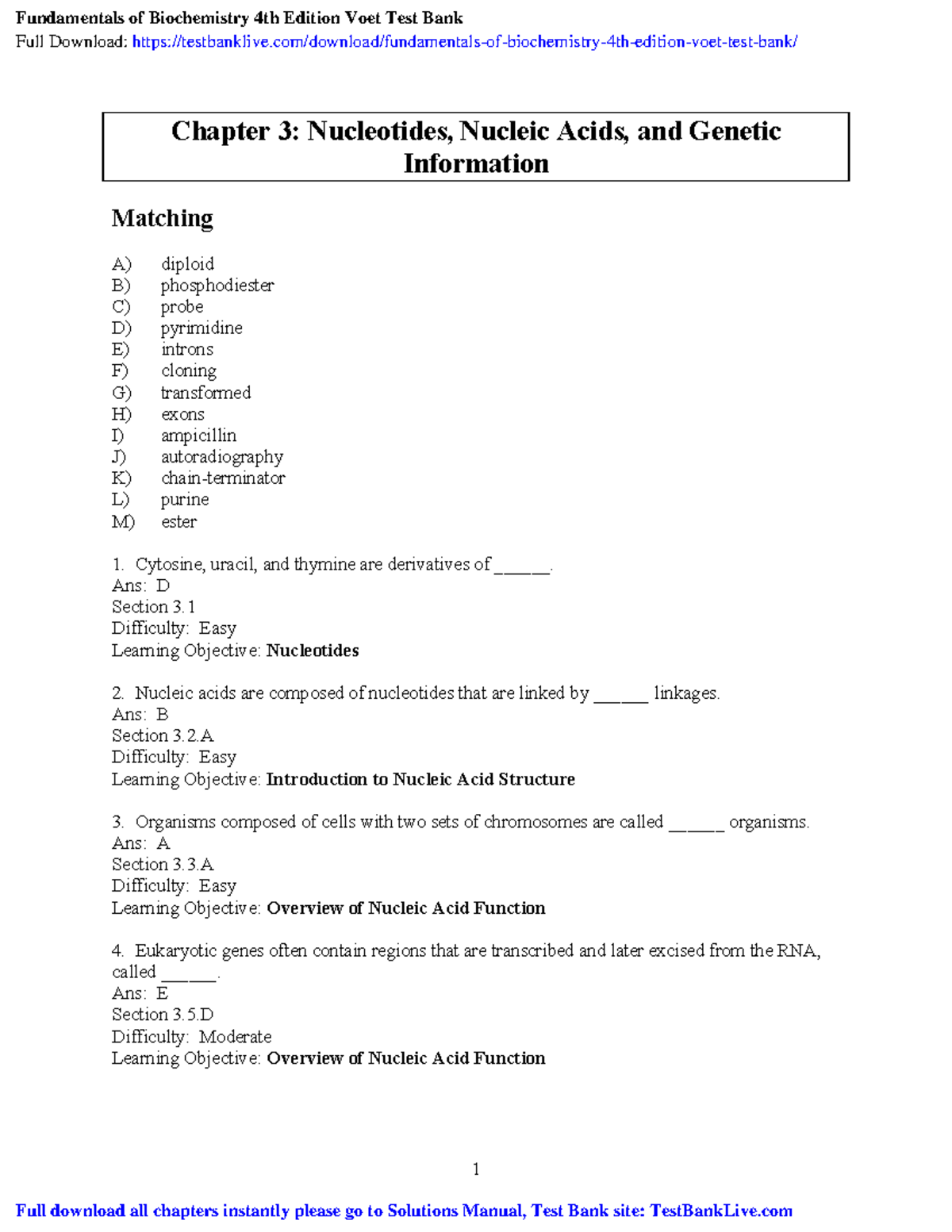Fundamentals of Biochemistry 4e: Nucleotides and Nucleic Acids Overview ...