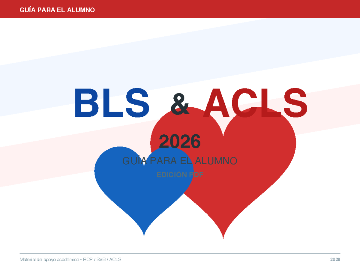 GUÍA PARA EL ALUMNO BLS ACLS 2026: Material de Apoyo Académico - Document Preview