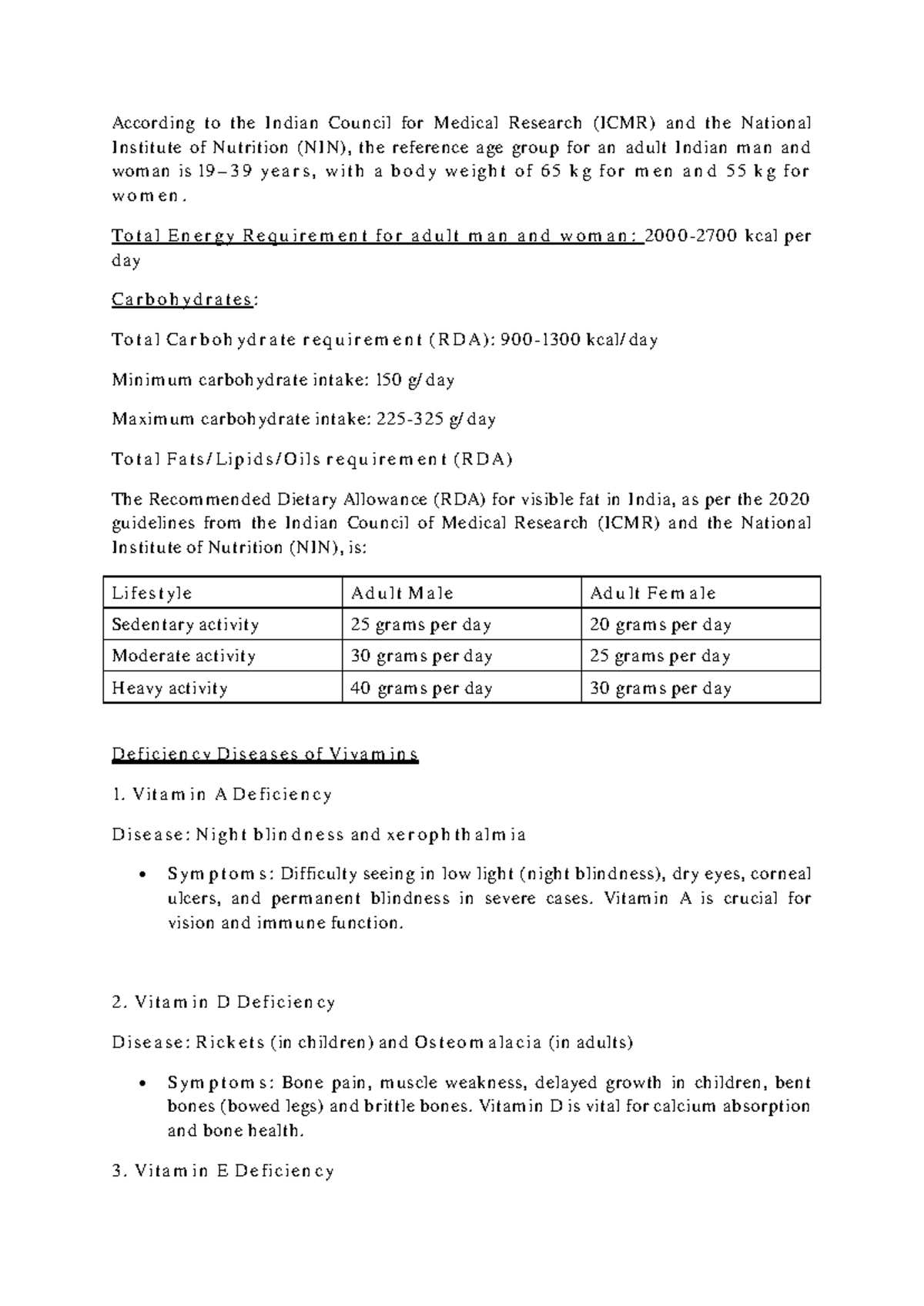 Diet and Nutrition Guidelines: ICMR & NIN Insights - Studocu