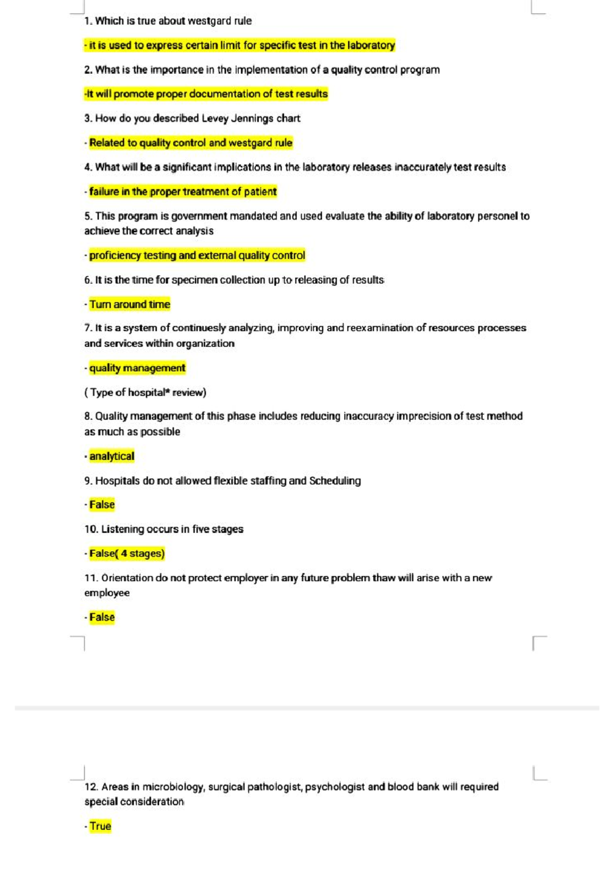 Lab Management Practice Questions: Quality Control & Testing Insights ...