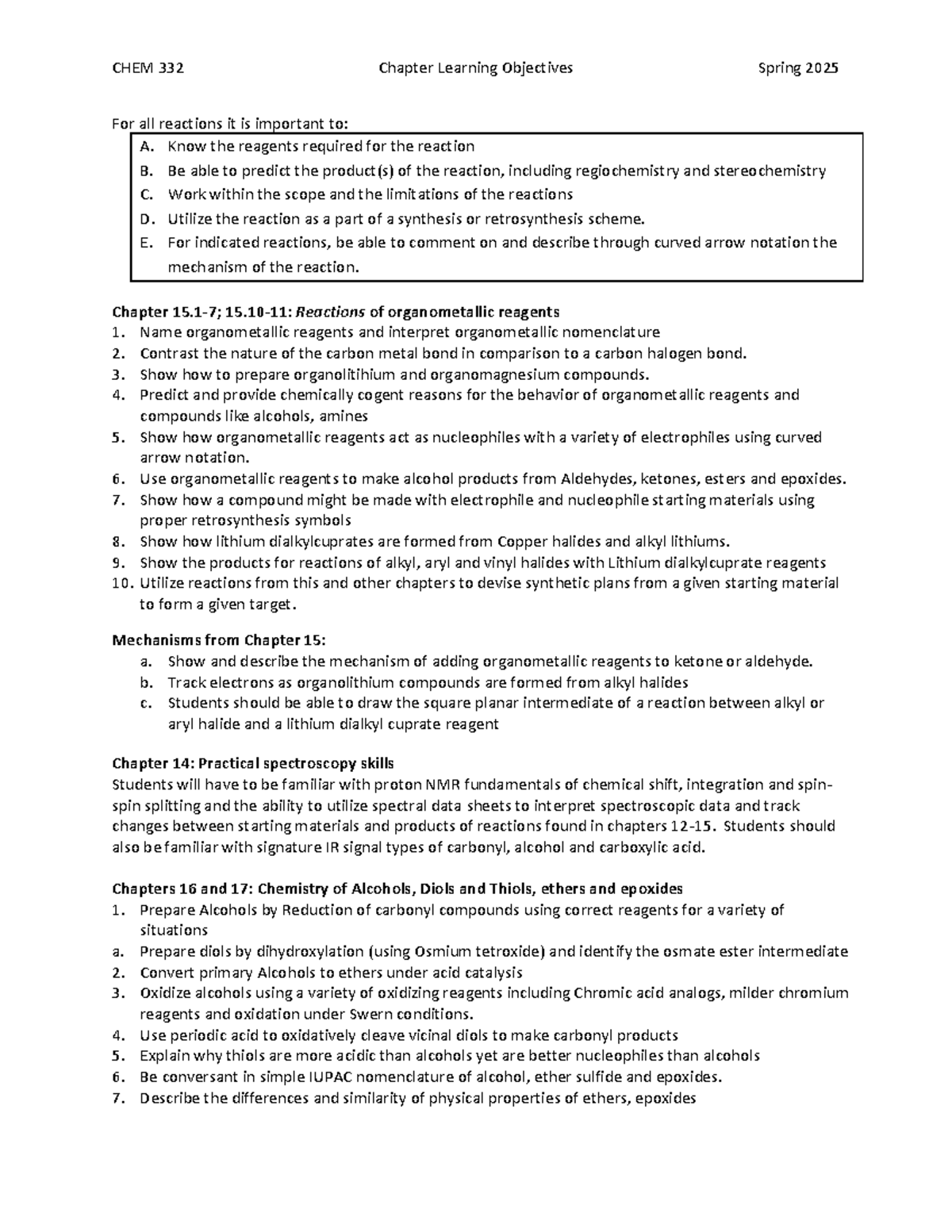 Exam Ii Learning Objectives Chem332 V2 Chem 332 Chapter Learning
