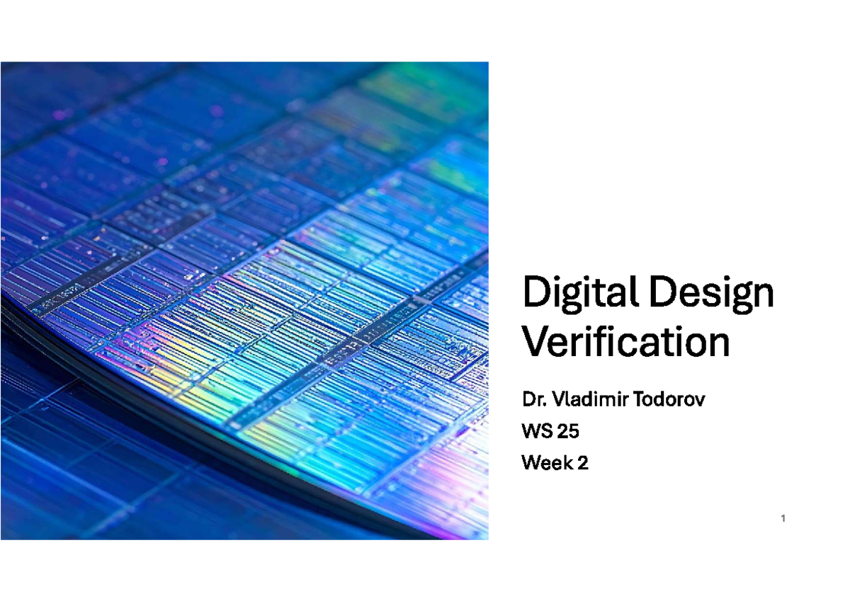 Digital Design Verification Lecture WS 25 Week 3: UVM Overview - Studocu