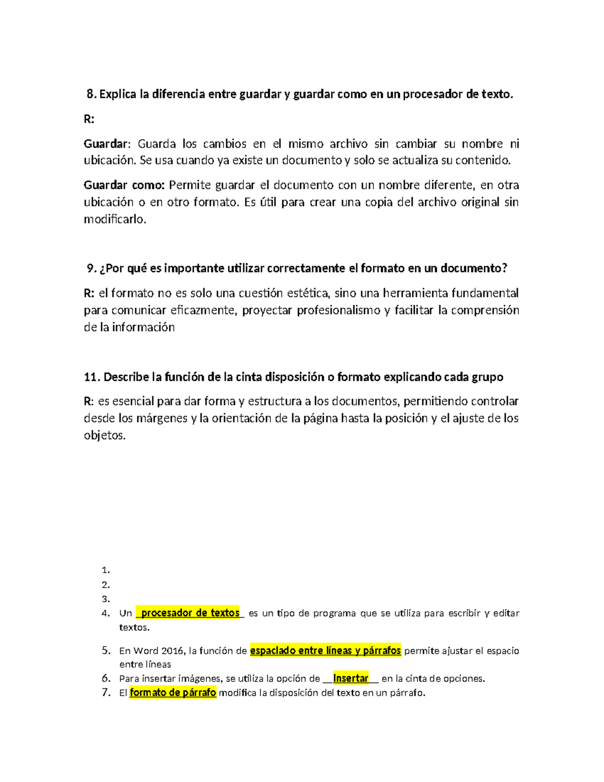 Guía de Informática: Funciones y Formato en Procesadores de Texto - Studocu