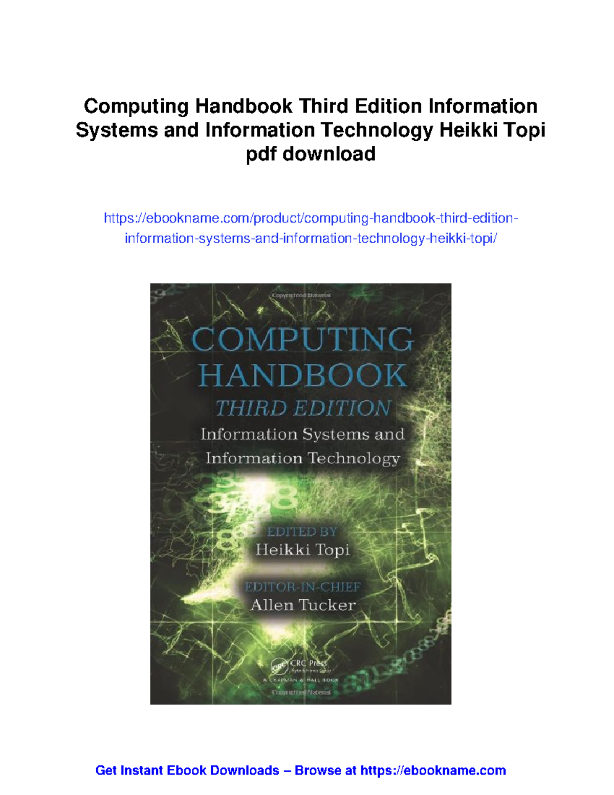 Computing handbook third edition: Information systems and technology ...