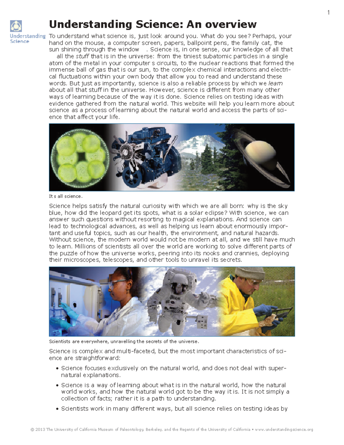Understanding Science: An Overview - Good Book Notes (Course Code: 1 ...